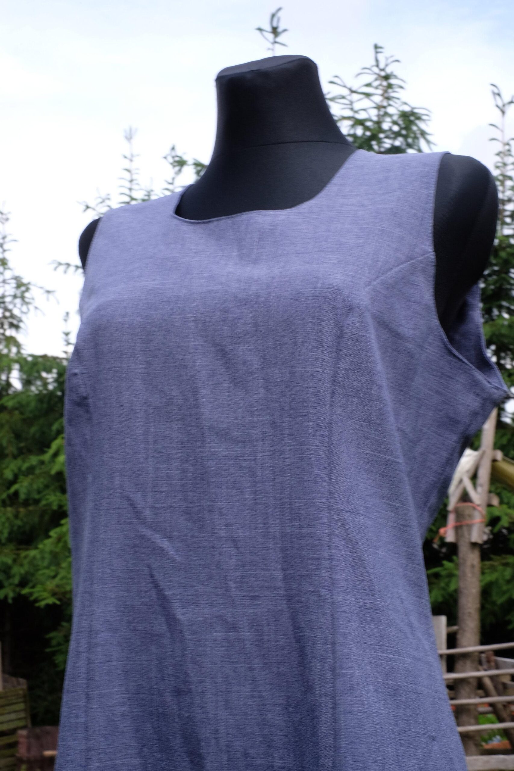 Vintage Blue Sleeveless Pencil Mini Dress size eu42 - Image 7