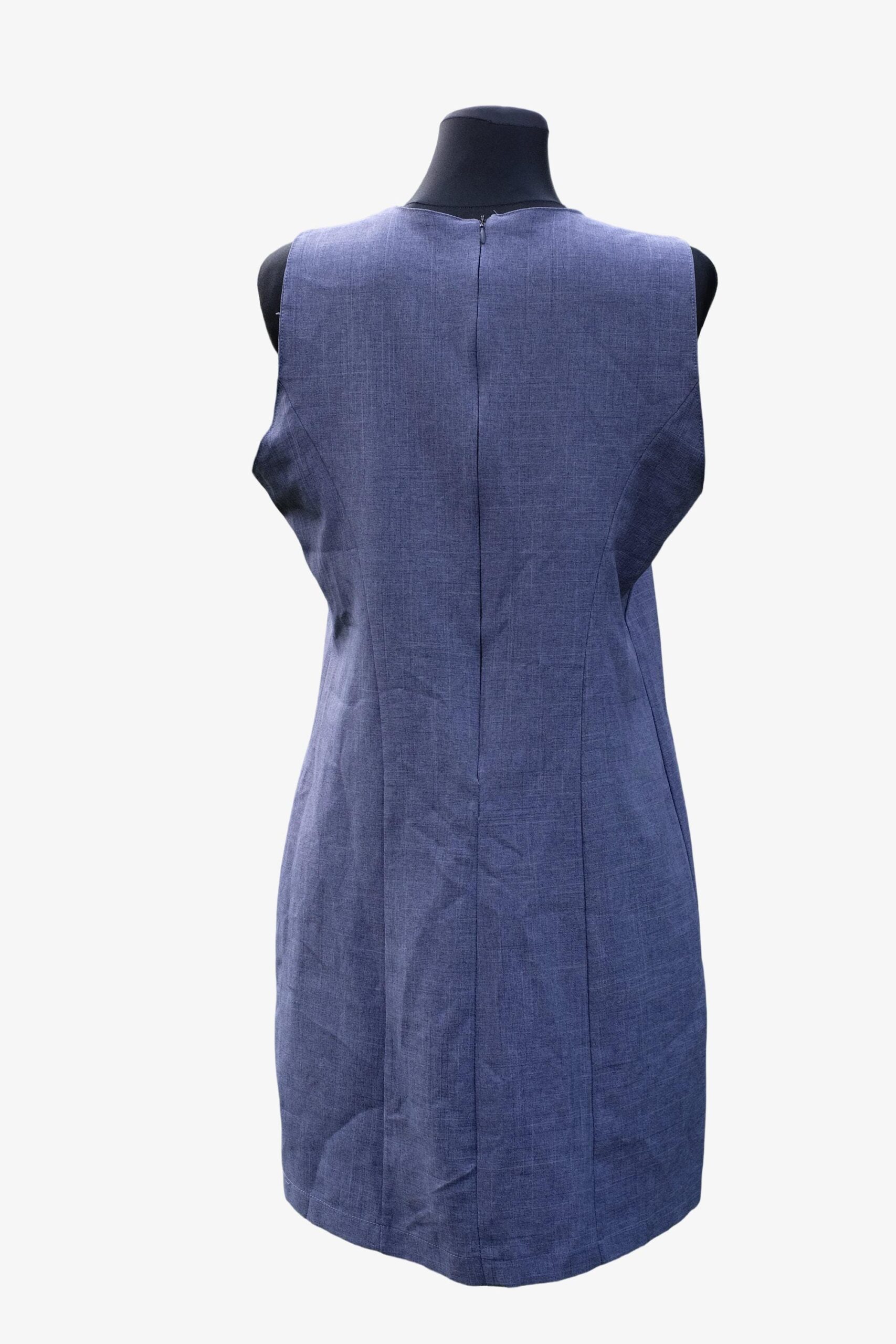 Vintage Blue Sleeveless Pencil Mini Dress size eu42 - Image 9