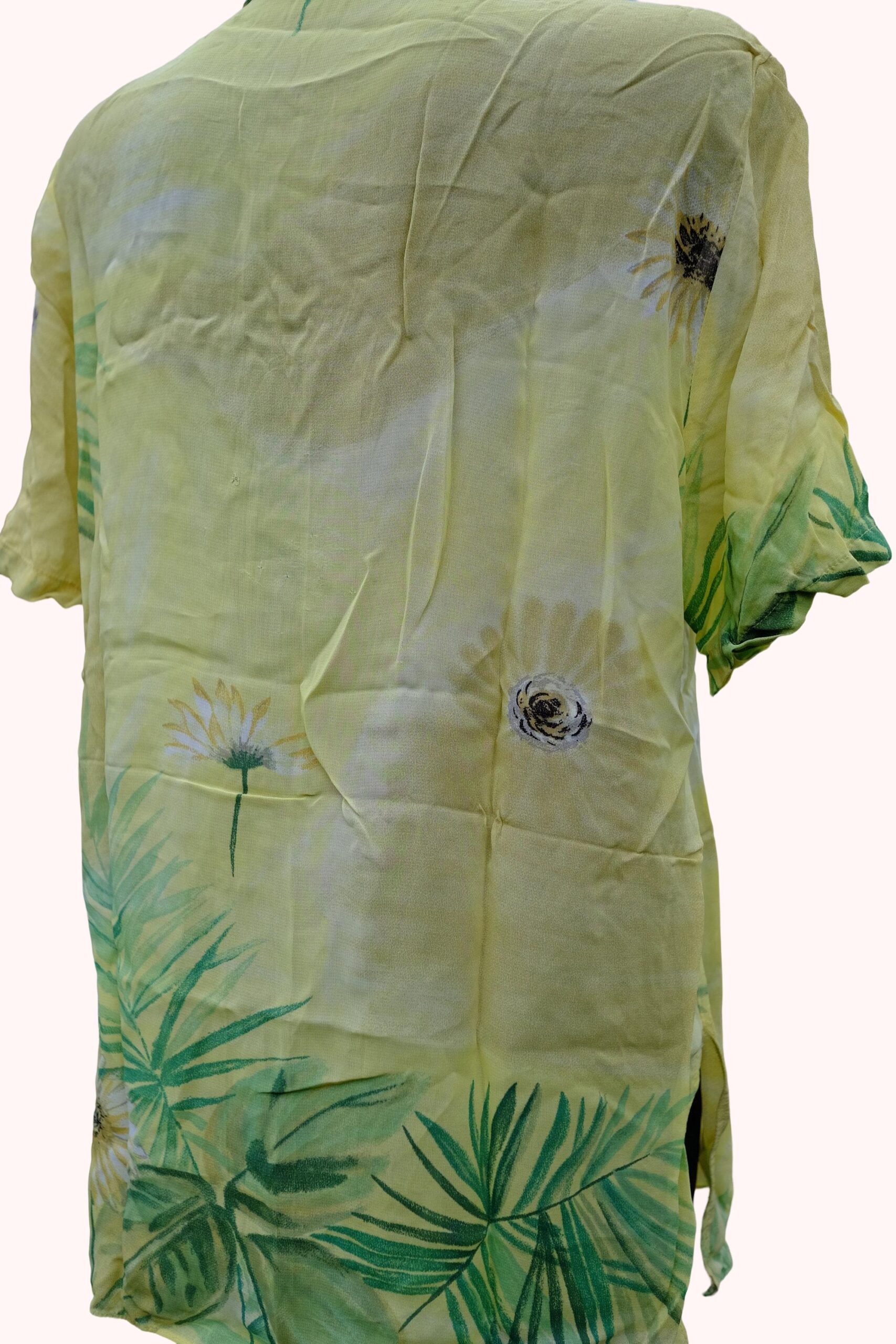 Vintage 90s Pastel Yellow Floral Daisy Boho Blouse - Image 6