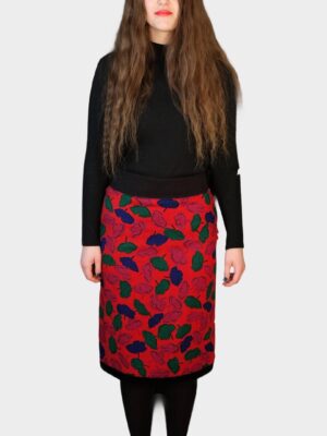 Red Vintage Fall/Autumn Pattern Pencil skirt NATAN Diffusion