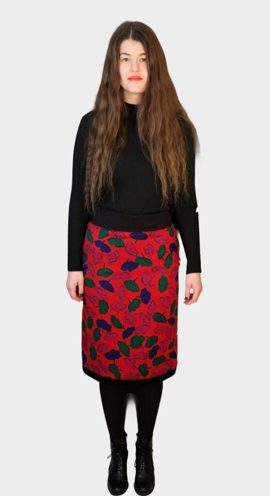 Red Vintage Fall/Autumn Pattern Pencil skirt  NATAN Diffusion