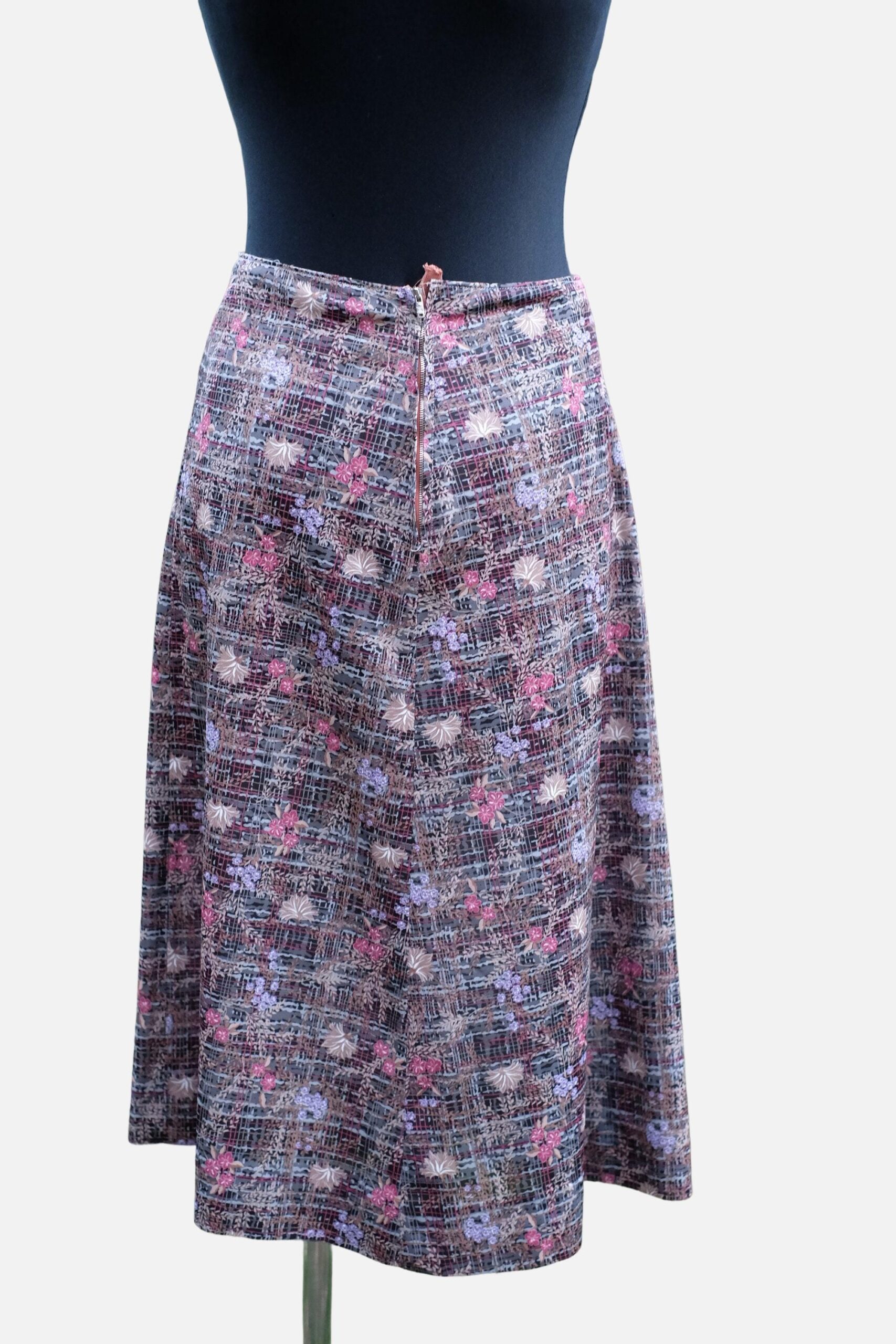 80s Vintage Handmade Floral Skirt