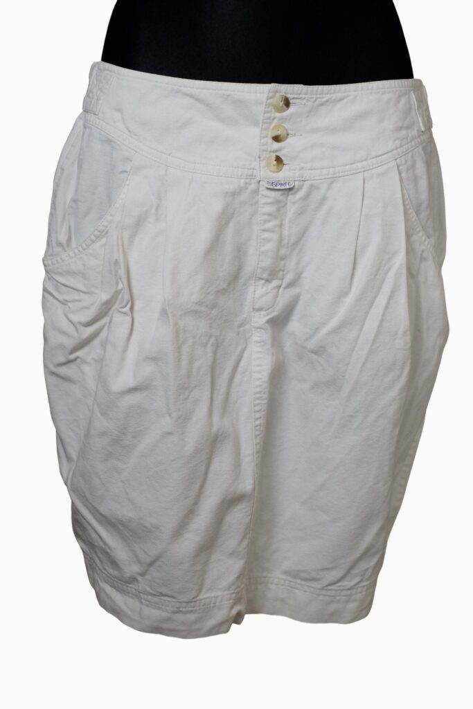 Vintage White Cotton Pencil Skirt | Button Up Pockets Skirt | Stretchable Skirt