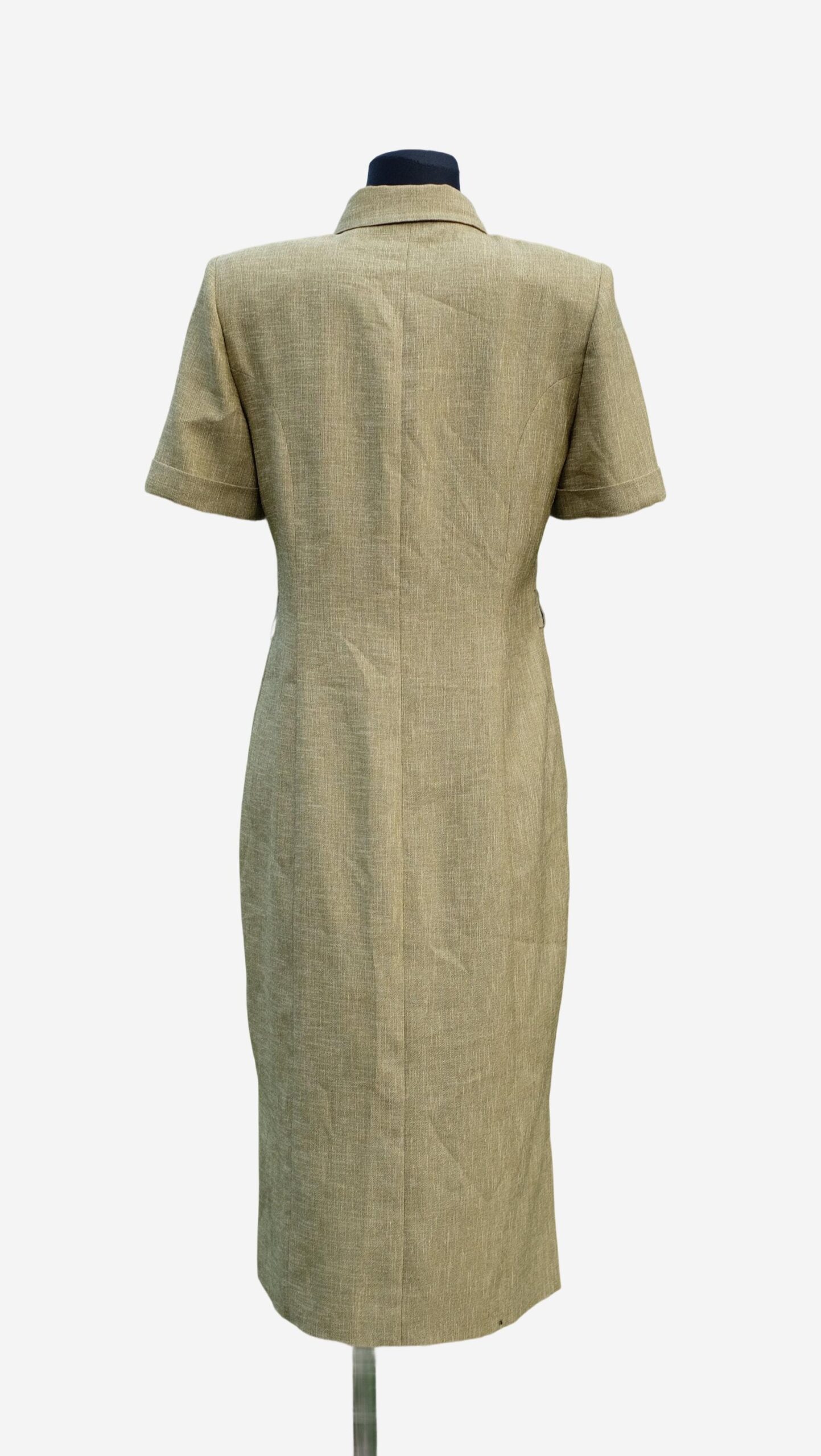 Vintage Light Green Midi Shirt Dress with Collar, Pia Boutique Paris - Image 6