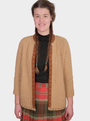 60s Vintage Brown Wool Cardigan