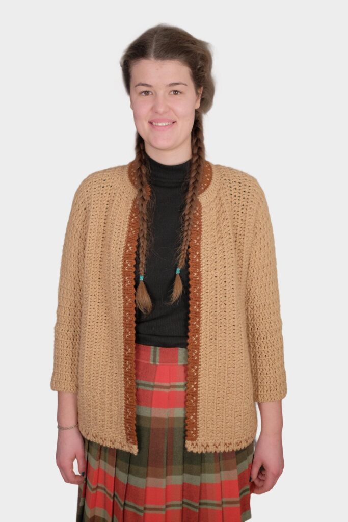 60s Vintage Brown Wool Cardigan