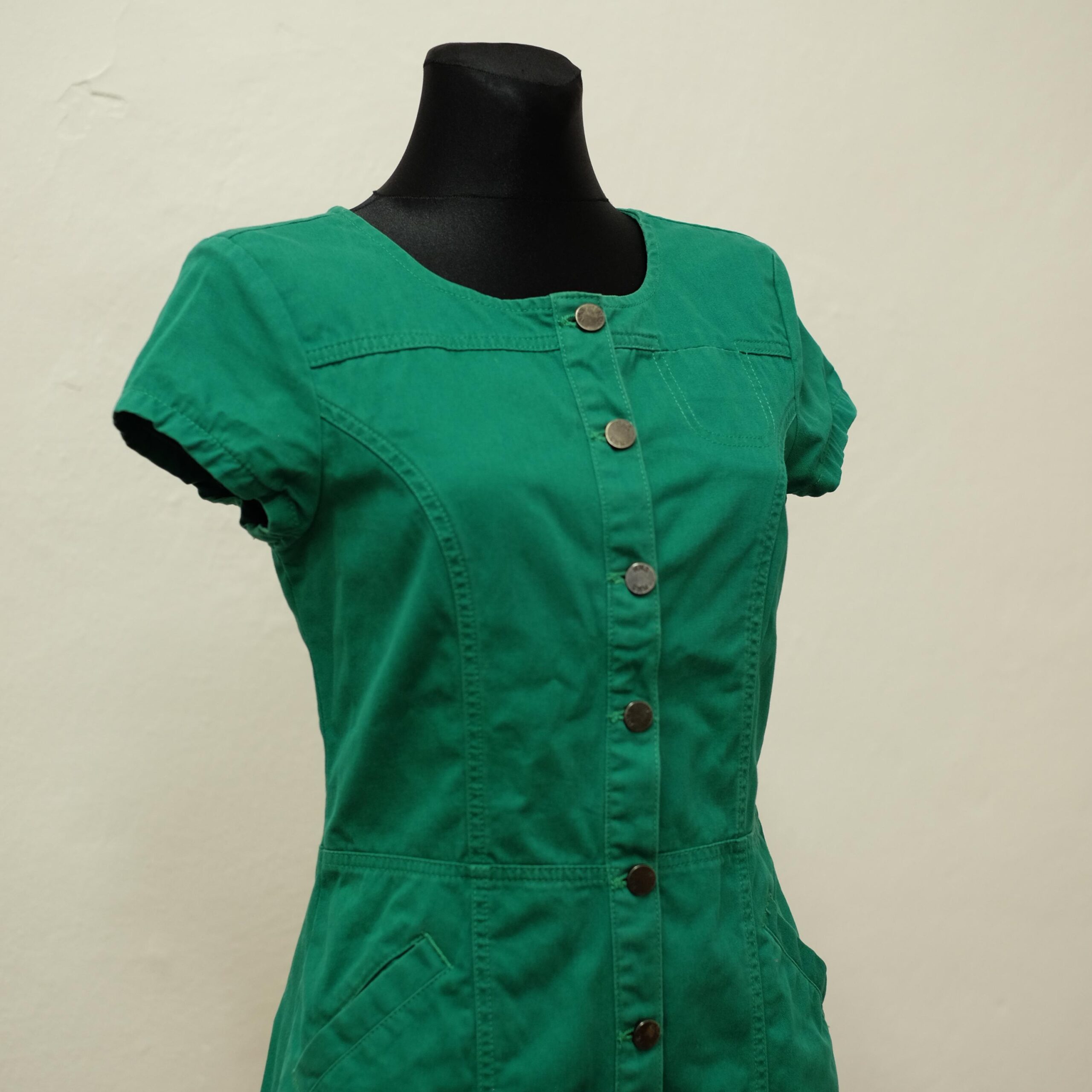 Vintage Green Denim Dress size S - Image 2