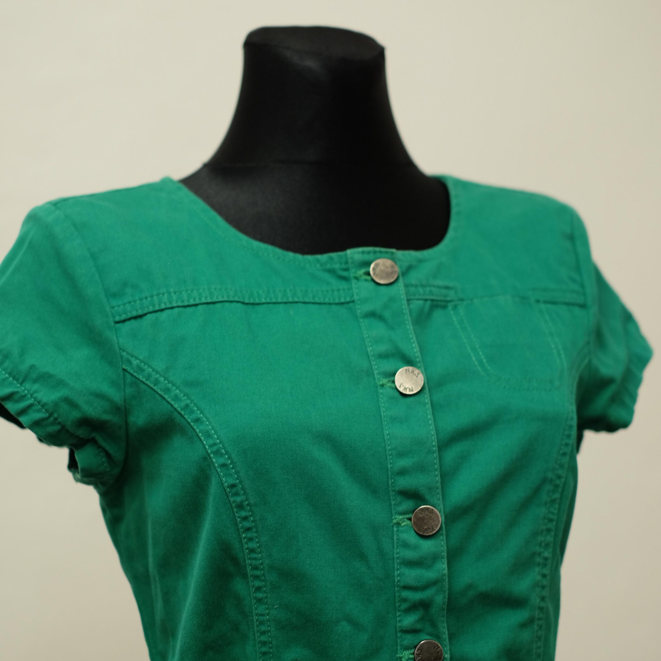 Vintage Green Denim Dress size S - Image 5