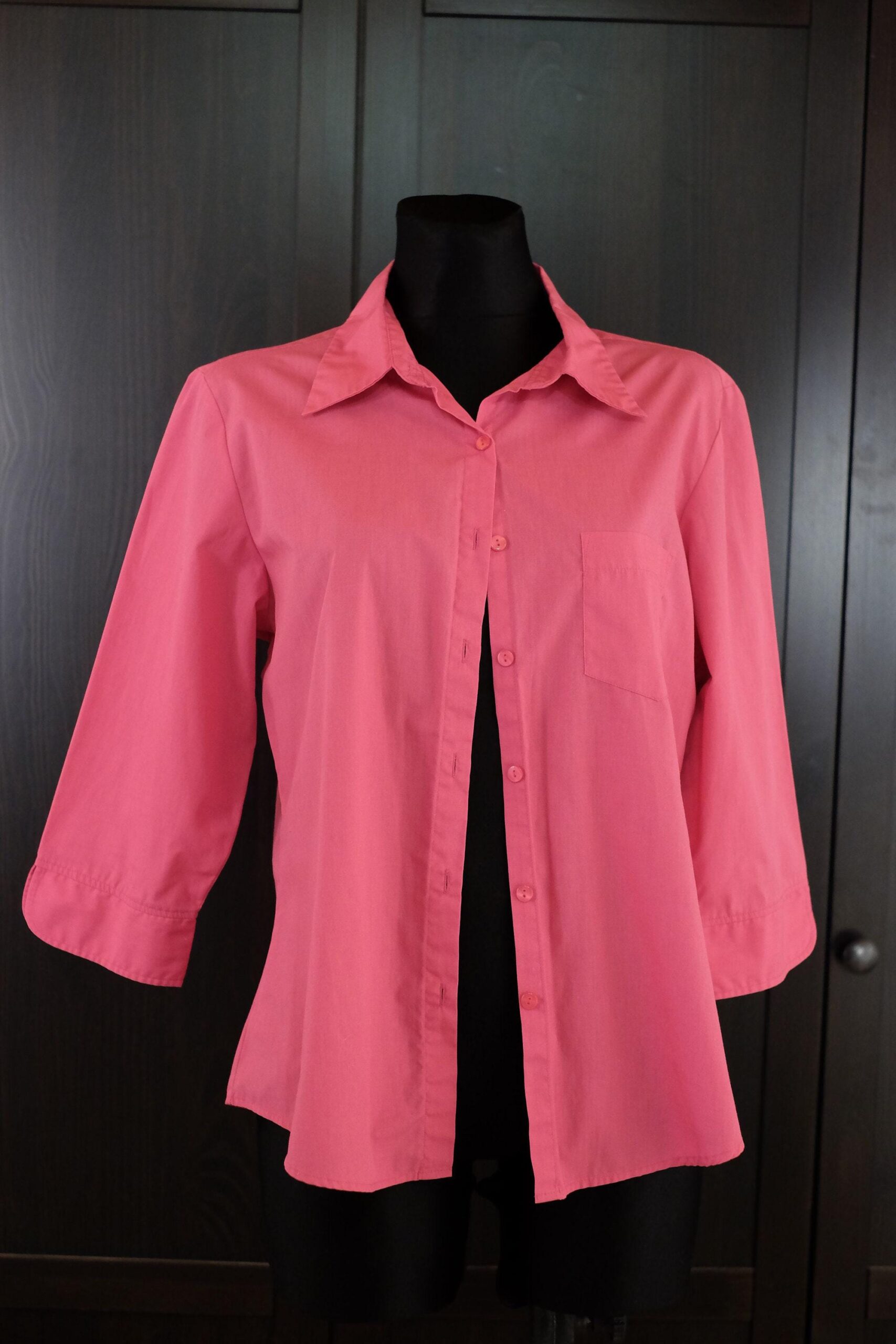 90s Vintage Barbiecore Pink Collared Button Up Blouse - Image 8