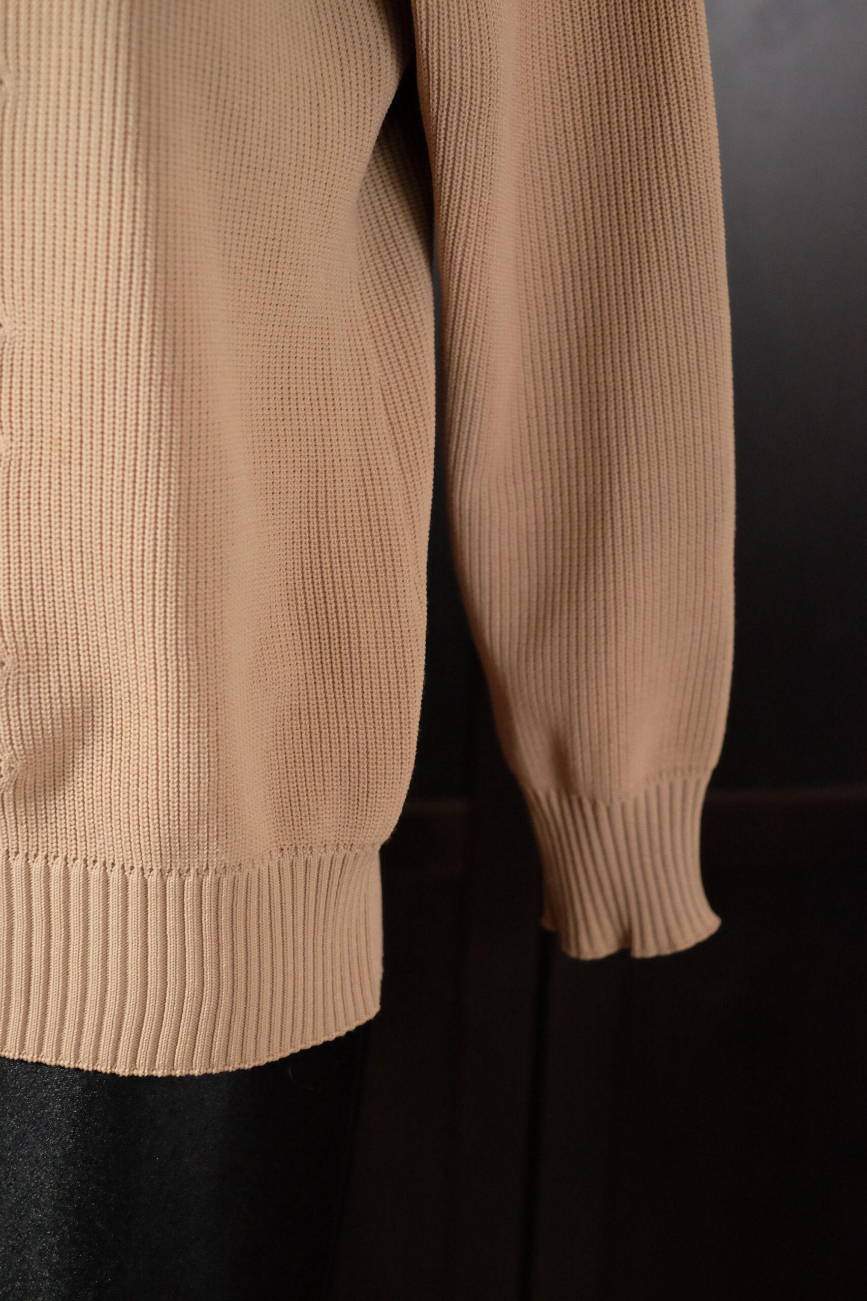 Vintage Light Brown Diamond Pattern Collared Crochet Cardigan - Image 5