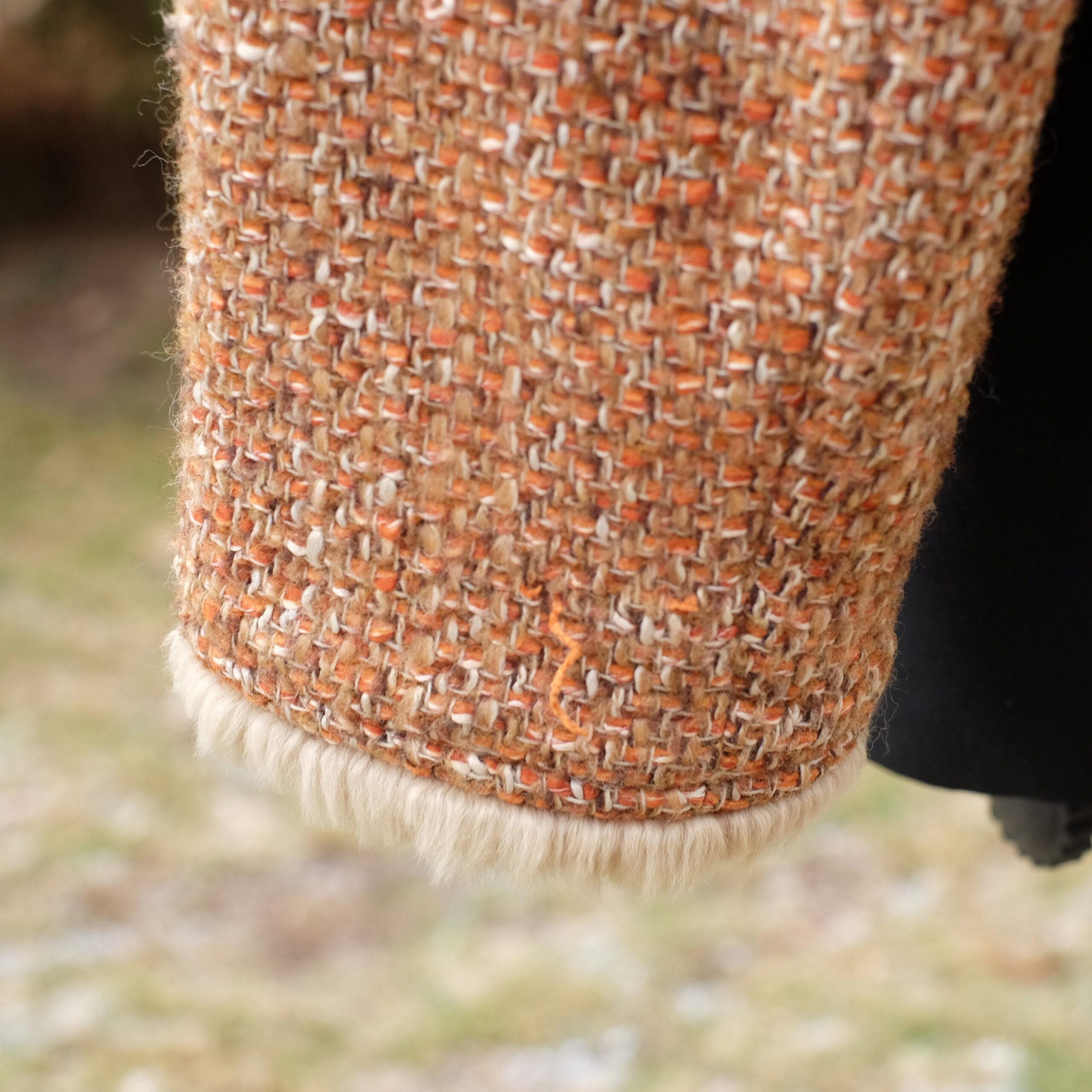 Vintage Sandra Pabst Terracotta Orange Tweed Blazer with Zipper Closing - Image 4