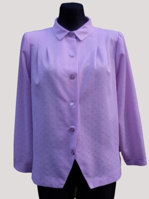 Vintage 80s Lavender Shirt, Shoulder Pads, Pastel Color