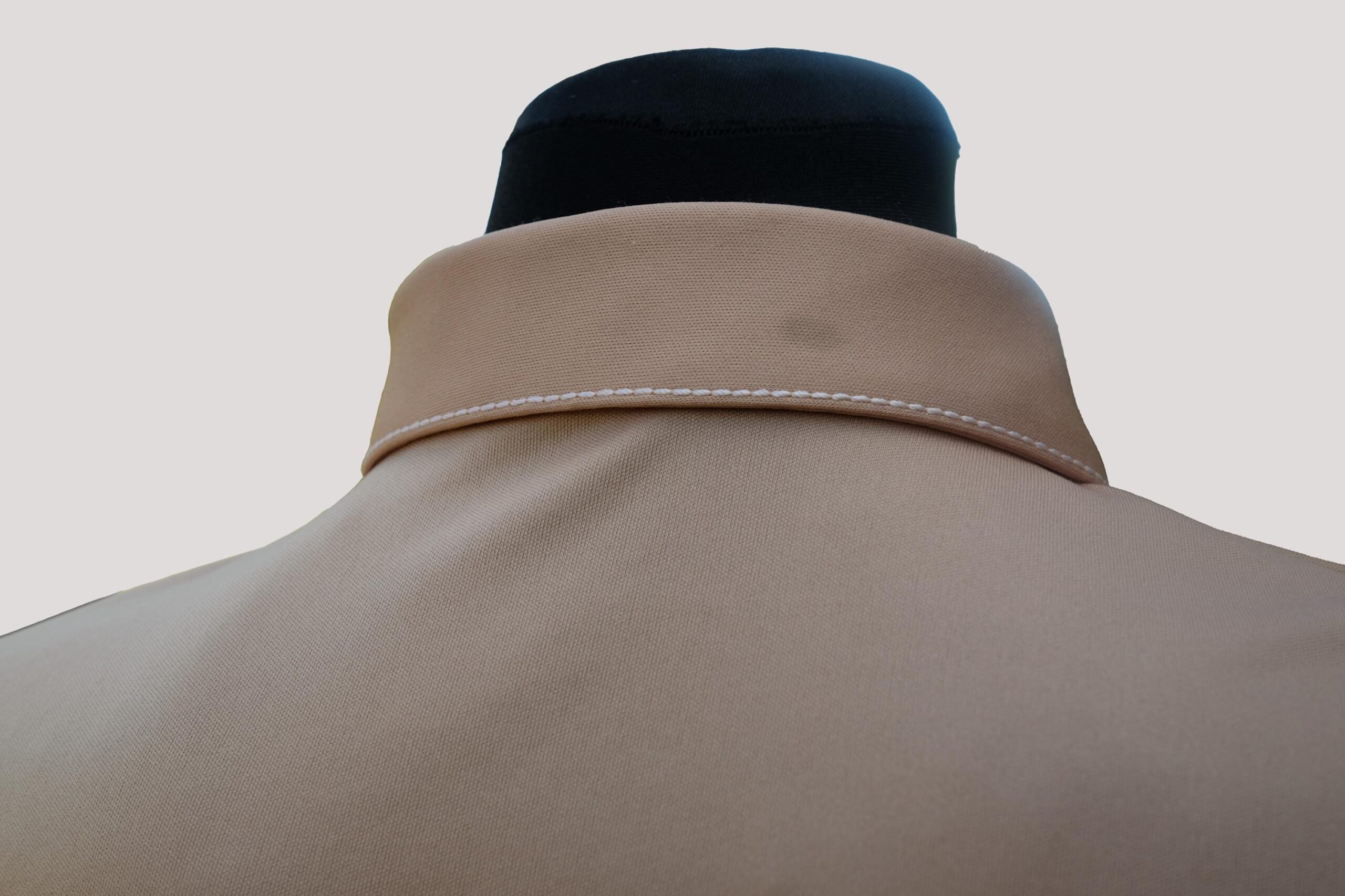 Vintage Long Sleeve Simple Cream Shirt with Elegant Floral Collared Neck Embordered Detail - Image 6