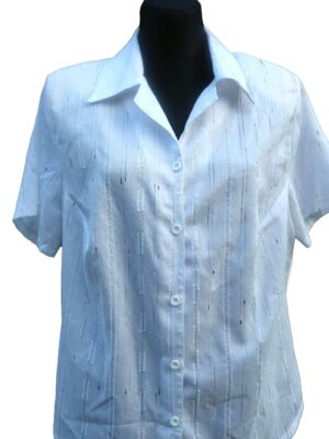 Vintage 80s White Shirt with Small Colorful Details