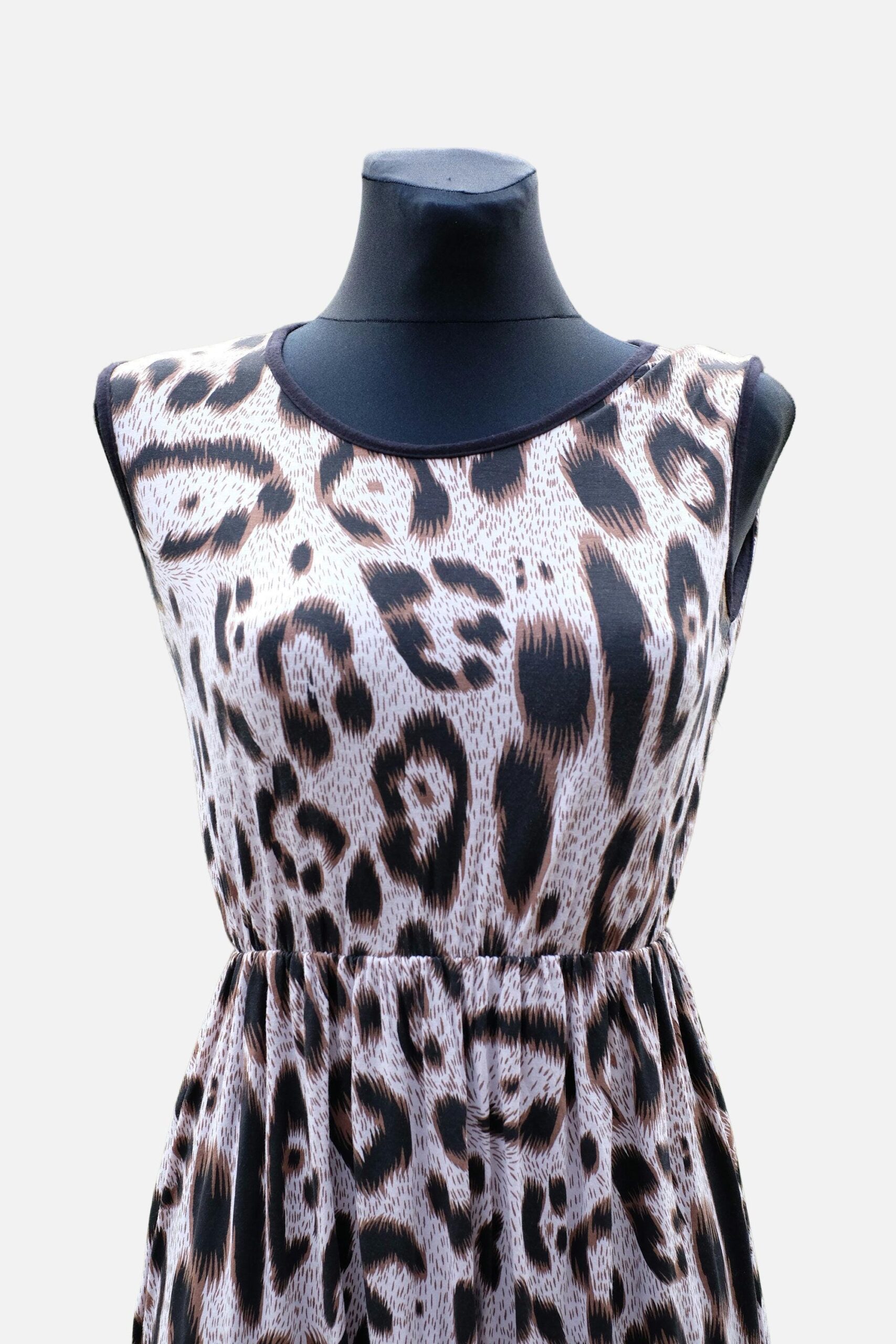 Vintage Y2K Leopard Mini Dress, Animal print Sundress - Image 4