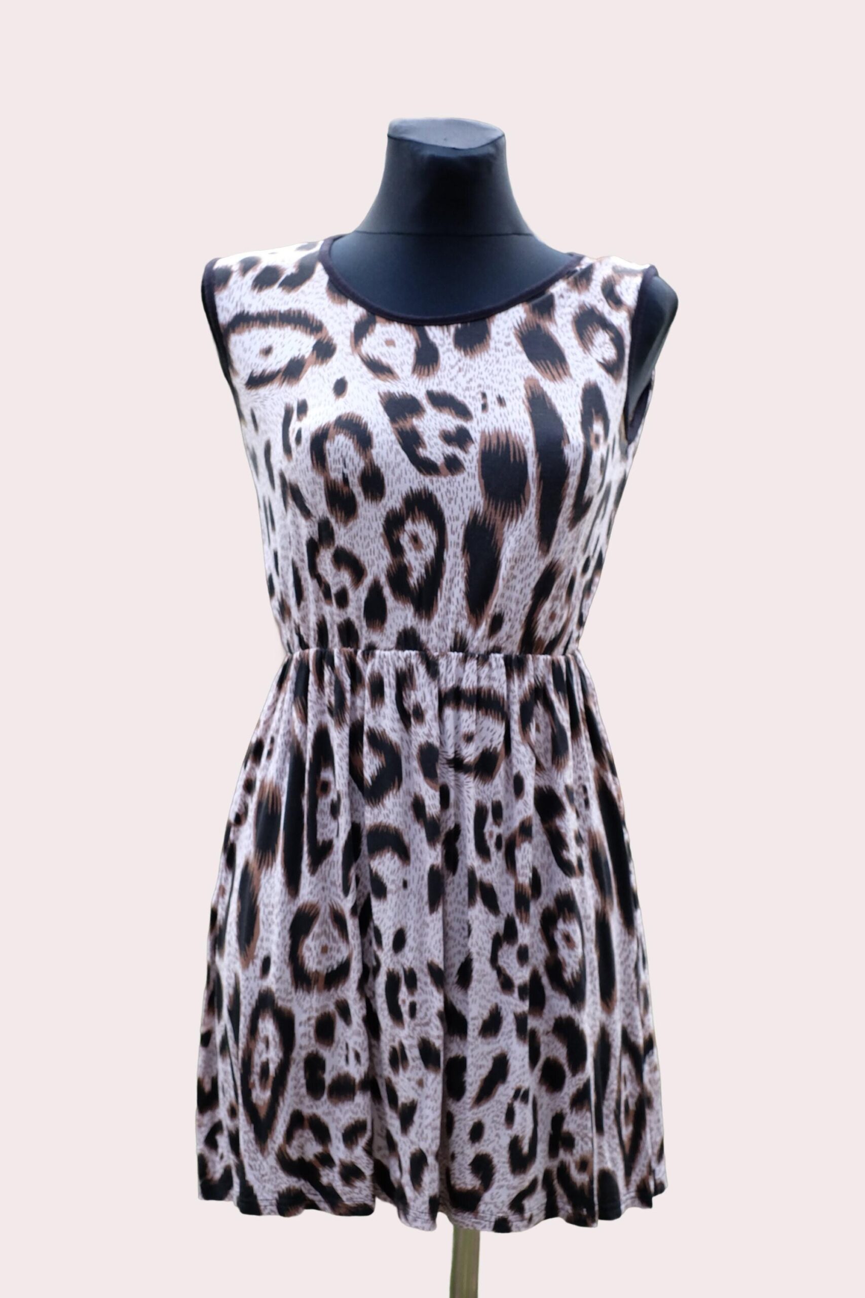 Vintage Y2K Leopard Mini Dress, Animal print Sundress - Image 5