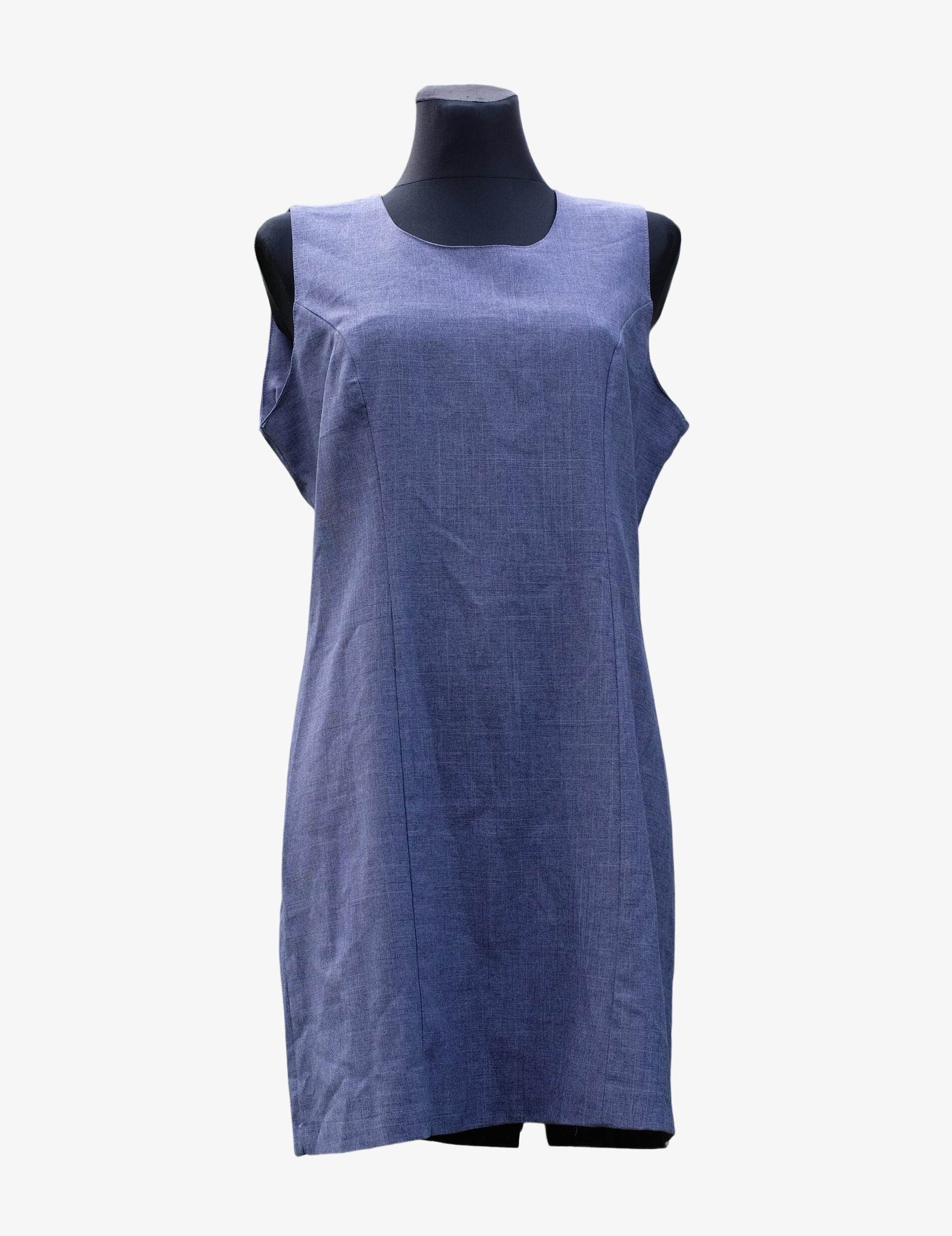 Vintage Blue Sleeveless Pencil Mini Dress size eu42