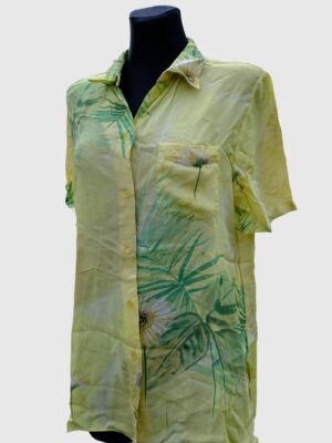 Vintage 90s Pastel Yellow Floral Daisy Boho Blouse