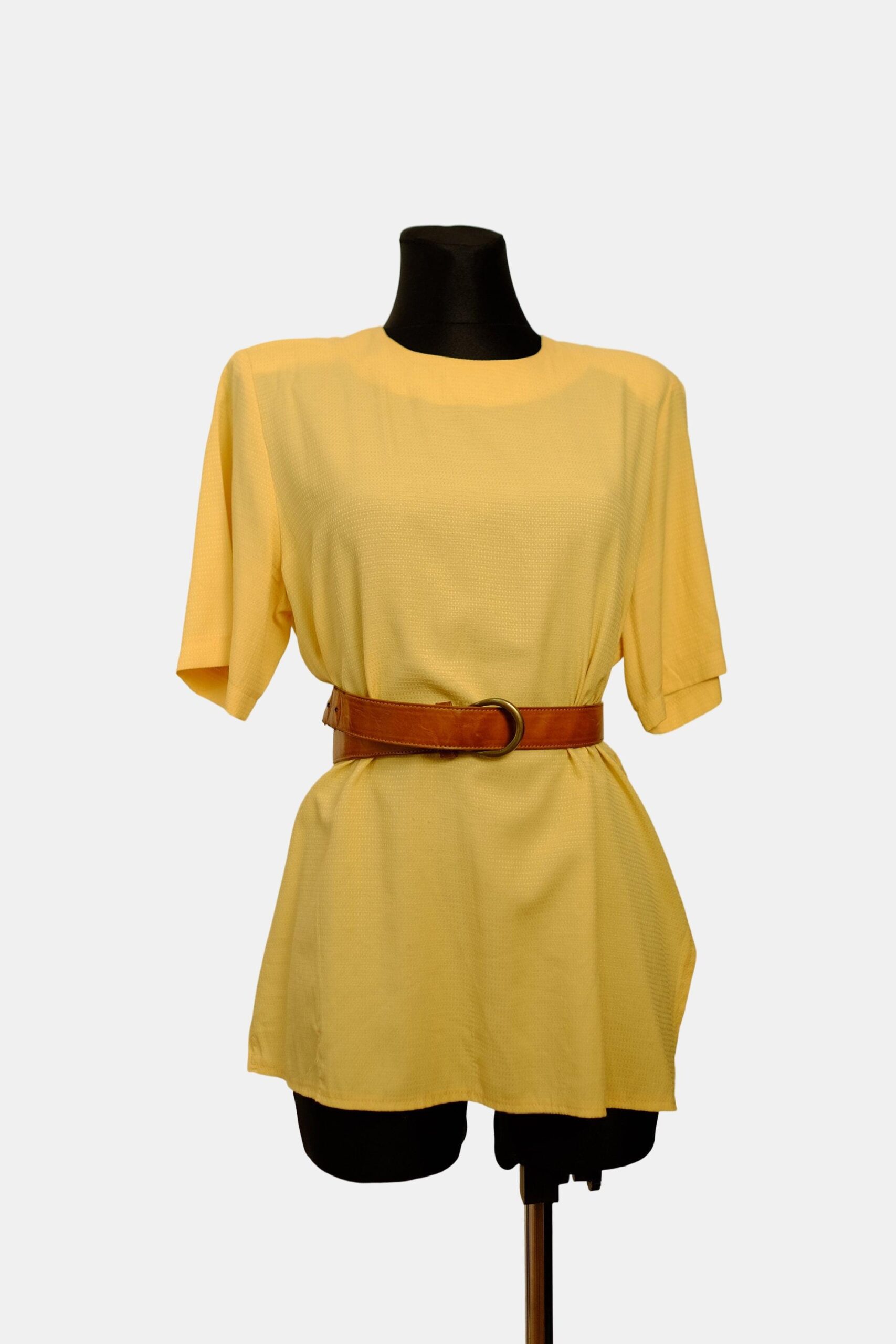 Bright Yellow Vintage Blouse with Shoulder Pads
