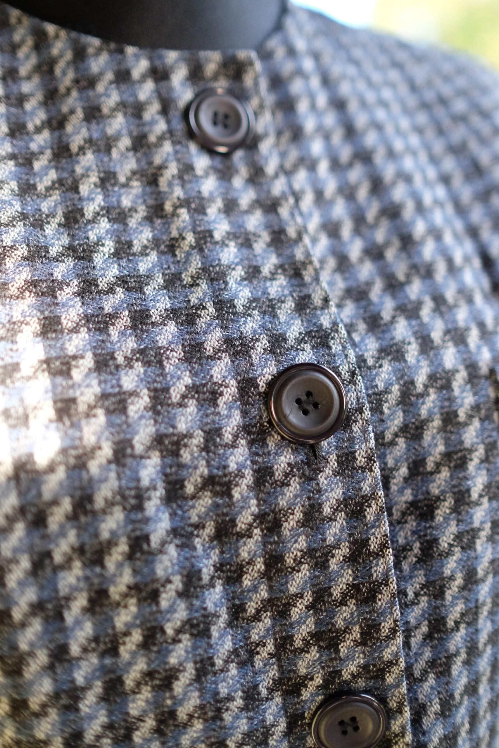 Womens 80s Vintage Tweed Blazer in Blue/Gray - Image 2