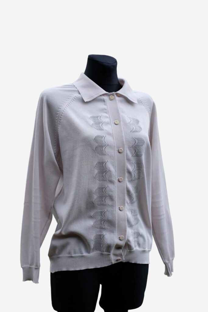 Vintage Light Gray Collared Sweater, Polo Shirt