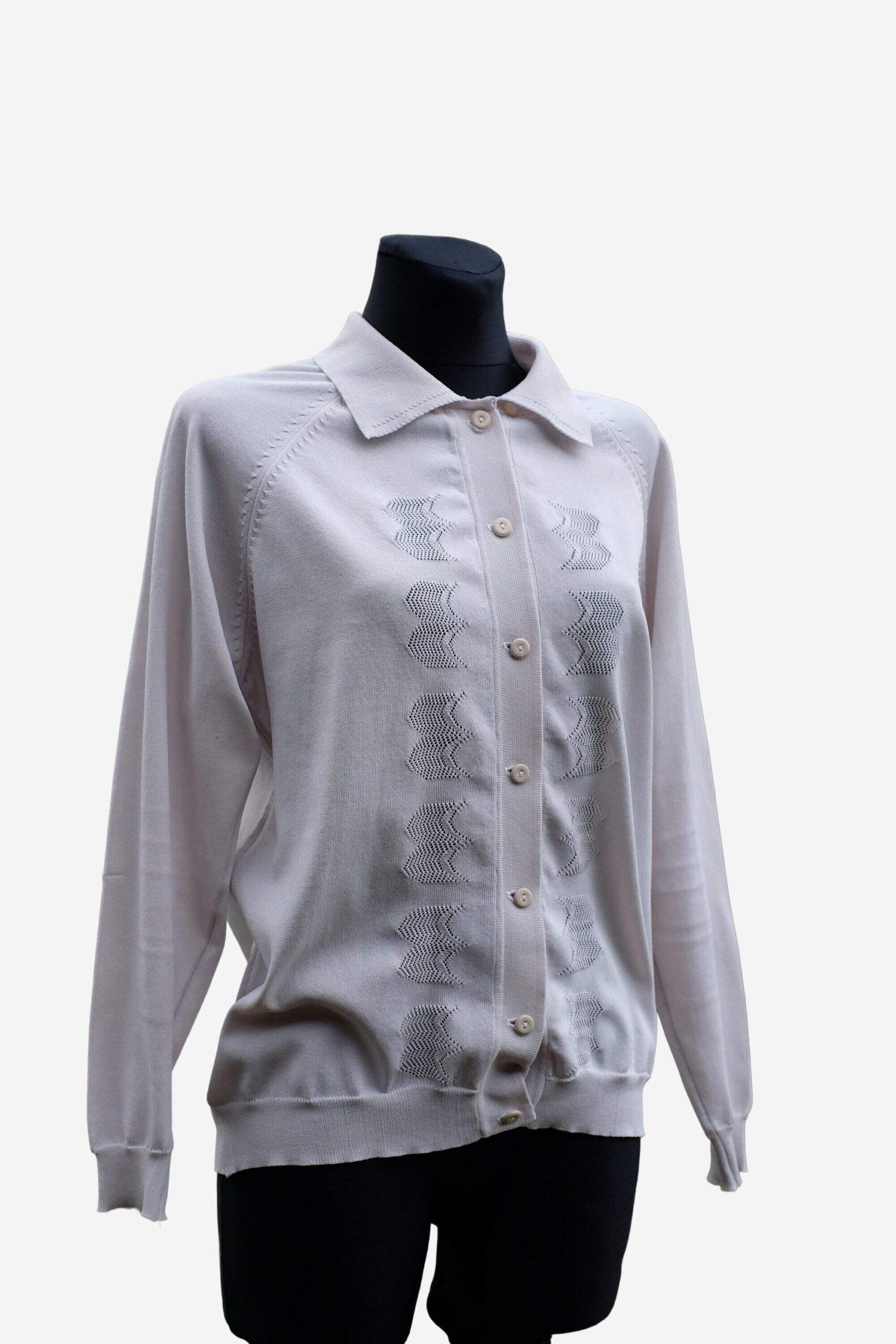 Vintage Light Gray Collared Sweater, Polo Shirt