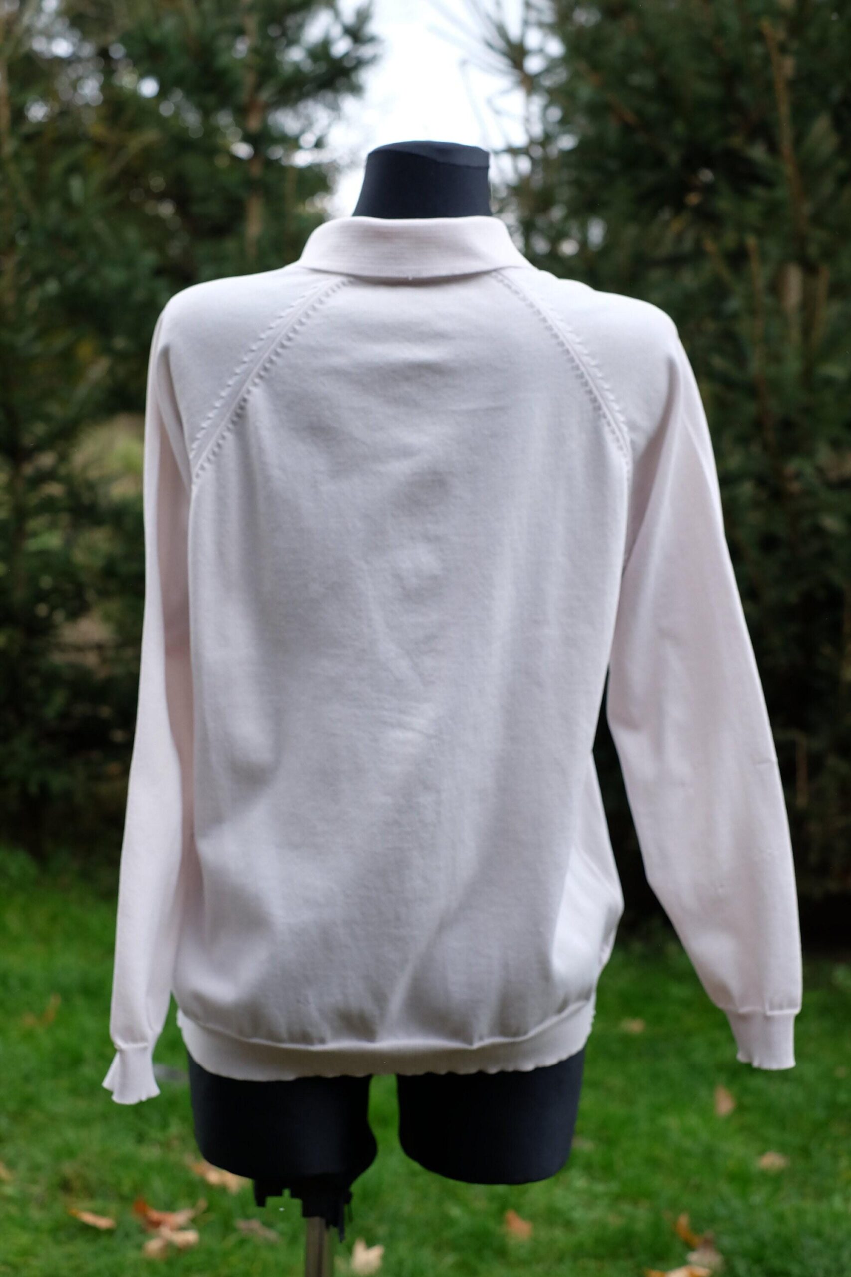 Vintage Light Gray Collared Sweater, Polo Shirt - Image 7