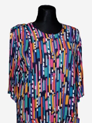 80s Vintage Colorful Long Blouse