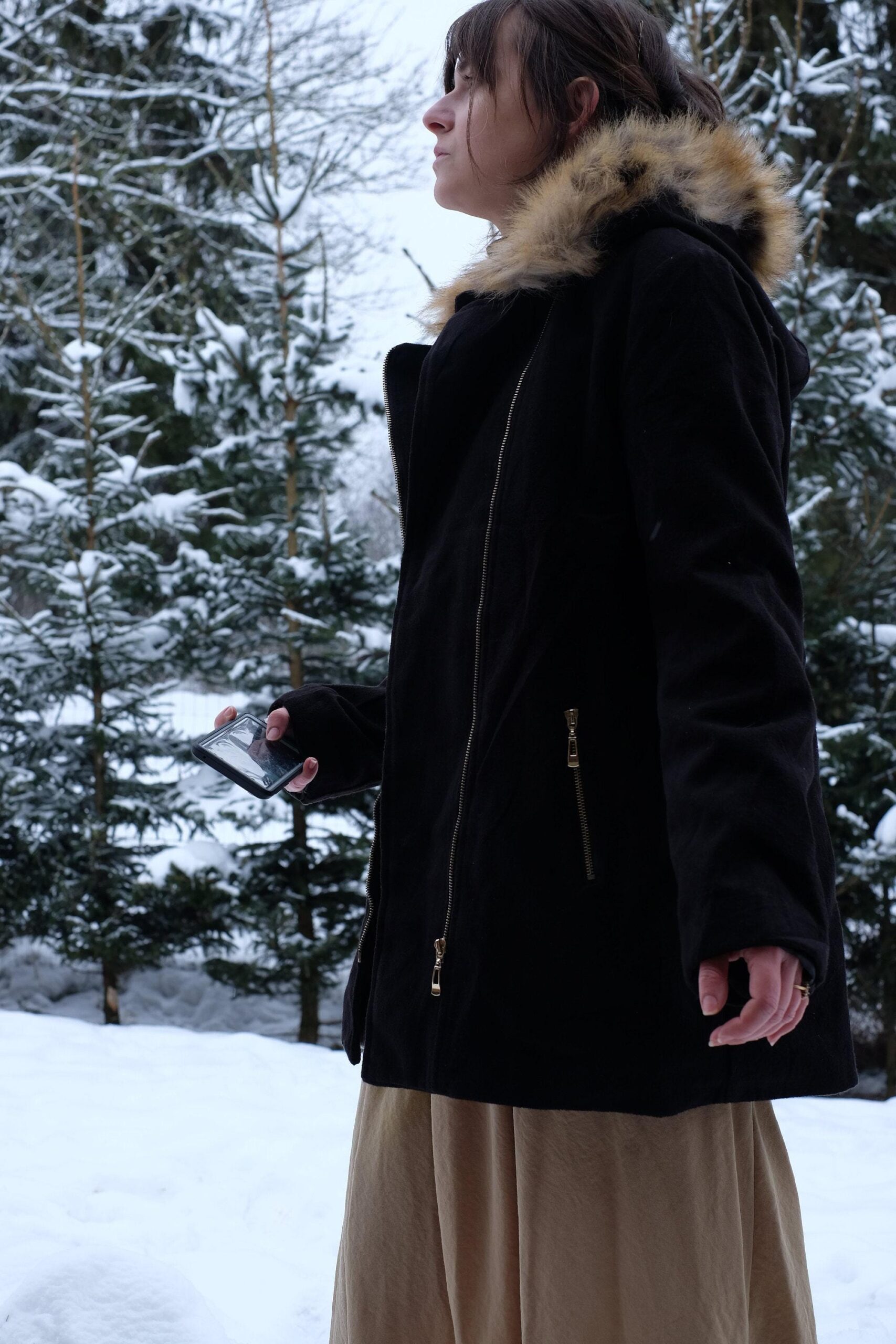 Black Vintage Y2K Hooded Overcoat - Image 3