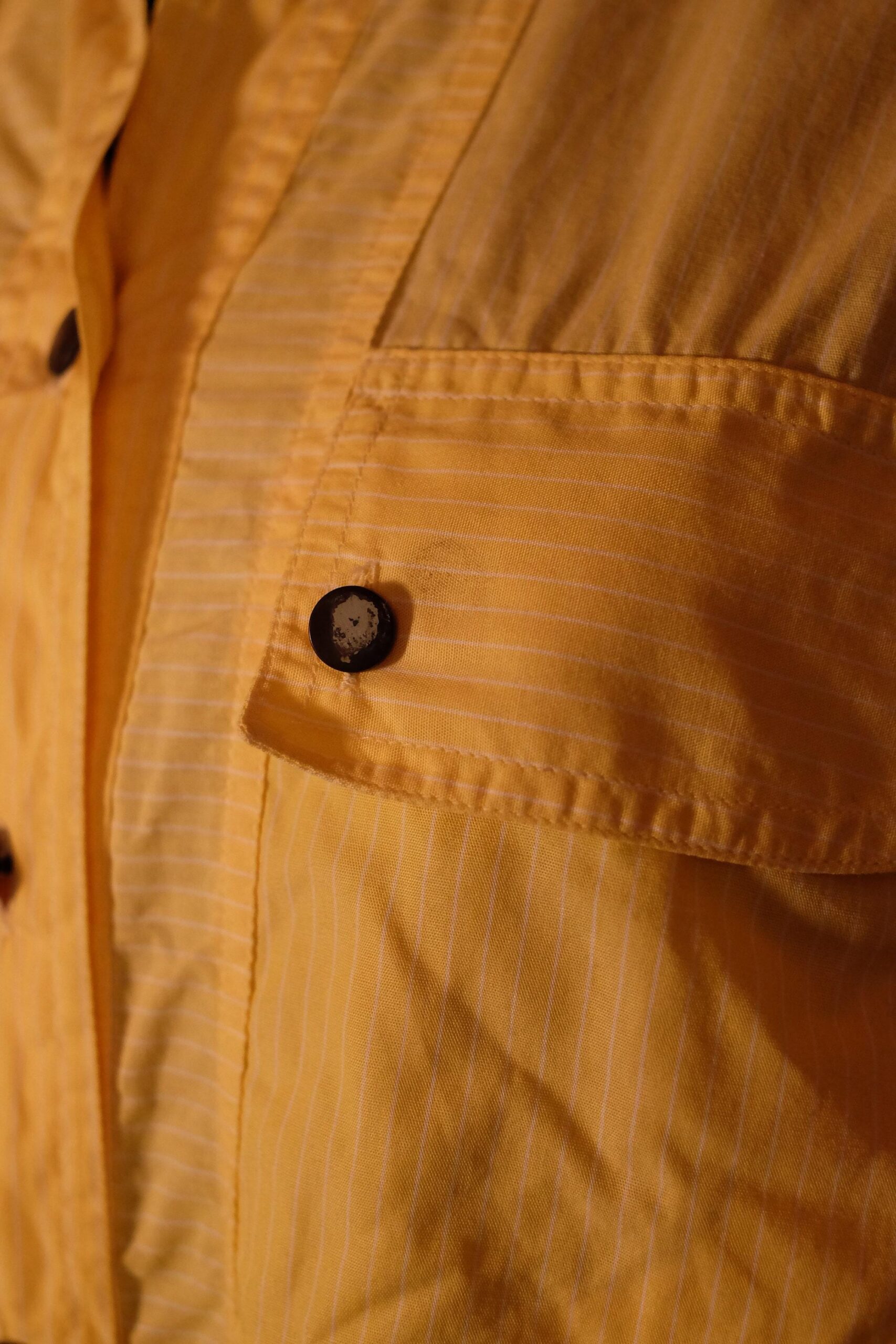 Vintage Yellow Shirt, with white collar and vertical stripes, Betty Barcley Blouse - Image 7