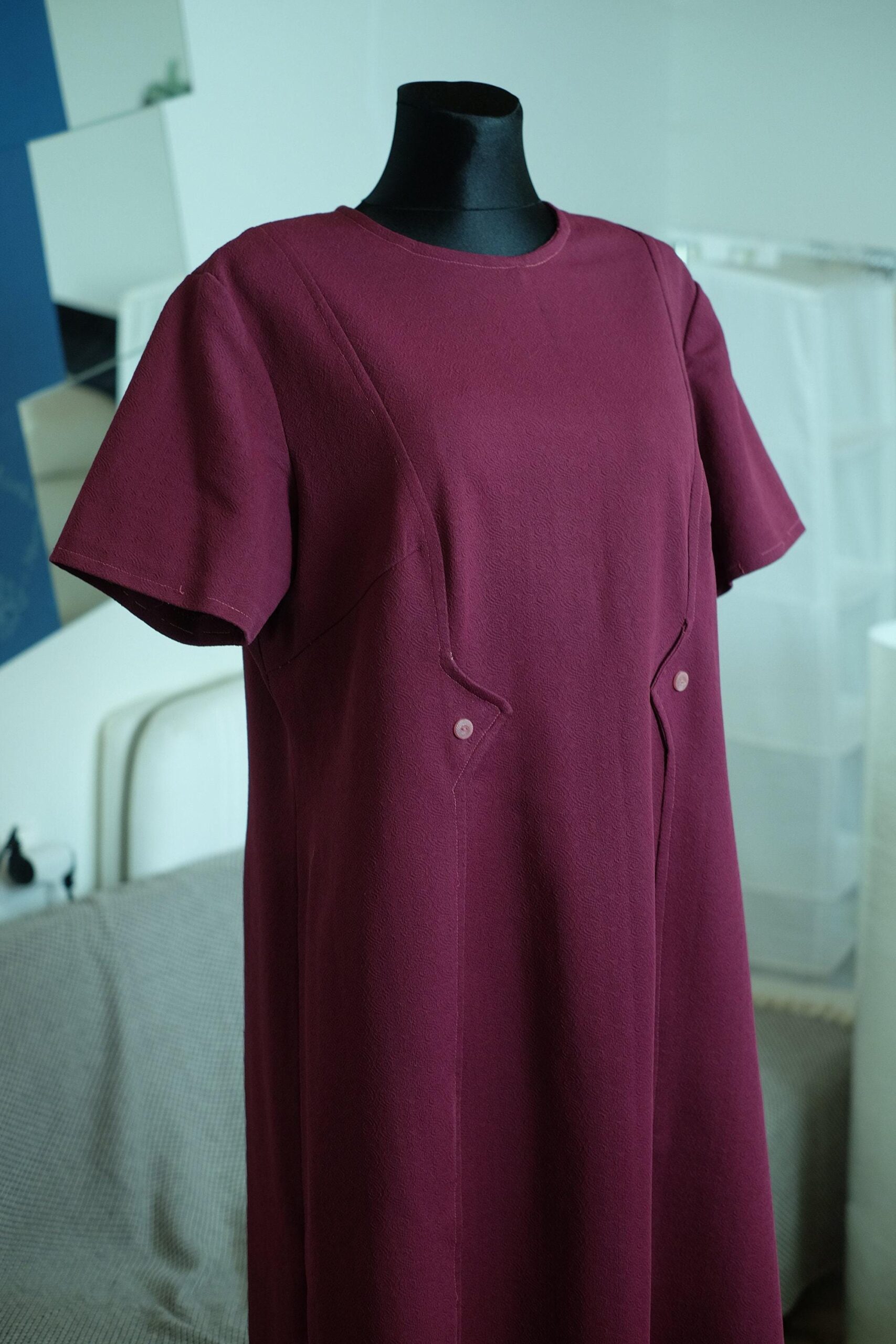 Vintage Fuchsia Plus Size Midi Dress, EU Size 46/48 - Image 8