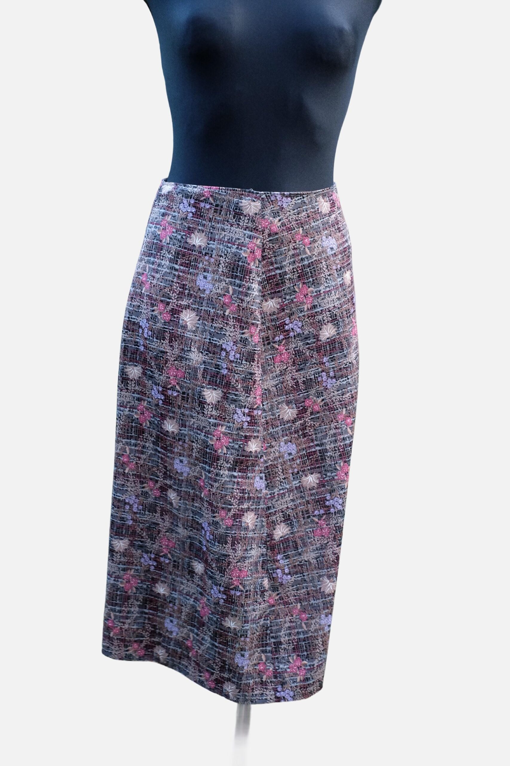 80s Vintage Handmade Floral Skirt - Image 6