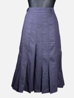 Vintage Dark Blue New Wool Pleated Skirt | Accordion Knife Pleated Skirt | EU 40 skirt