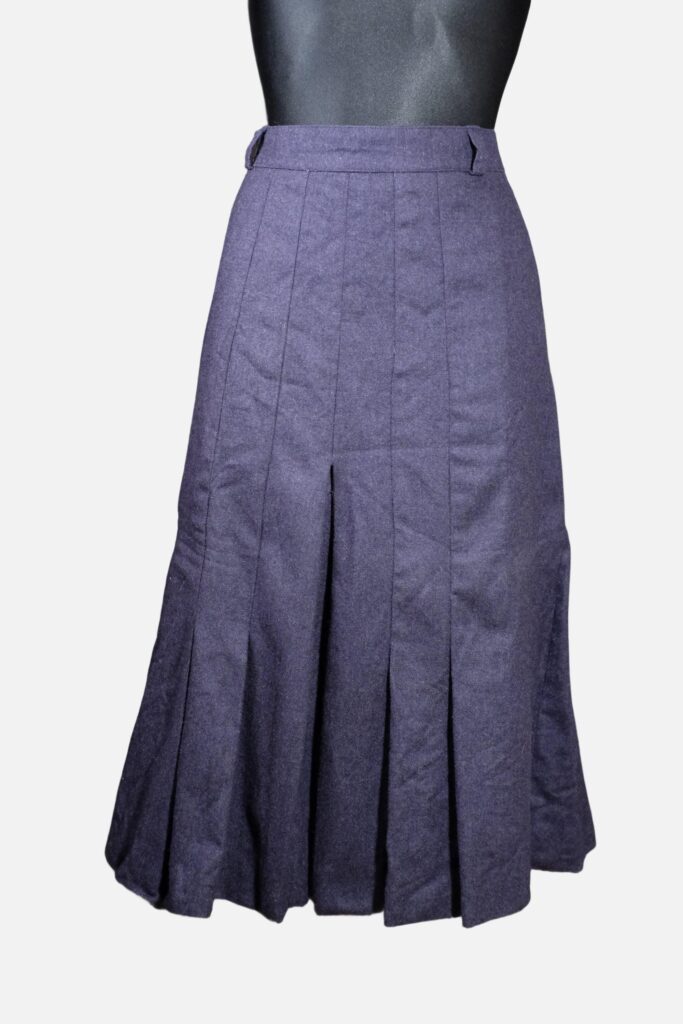 Vintage Dark Blue New Wool Pleated Skirt | Accordion Knife Pleated Skirt | EU 40 skirt