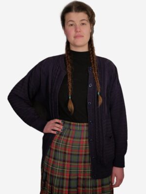 Cottagecore Vintage Navy Blue Button Up Cardigan