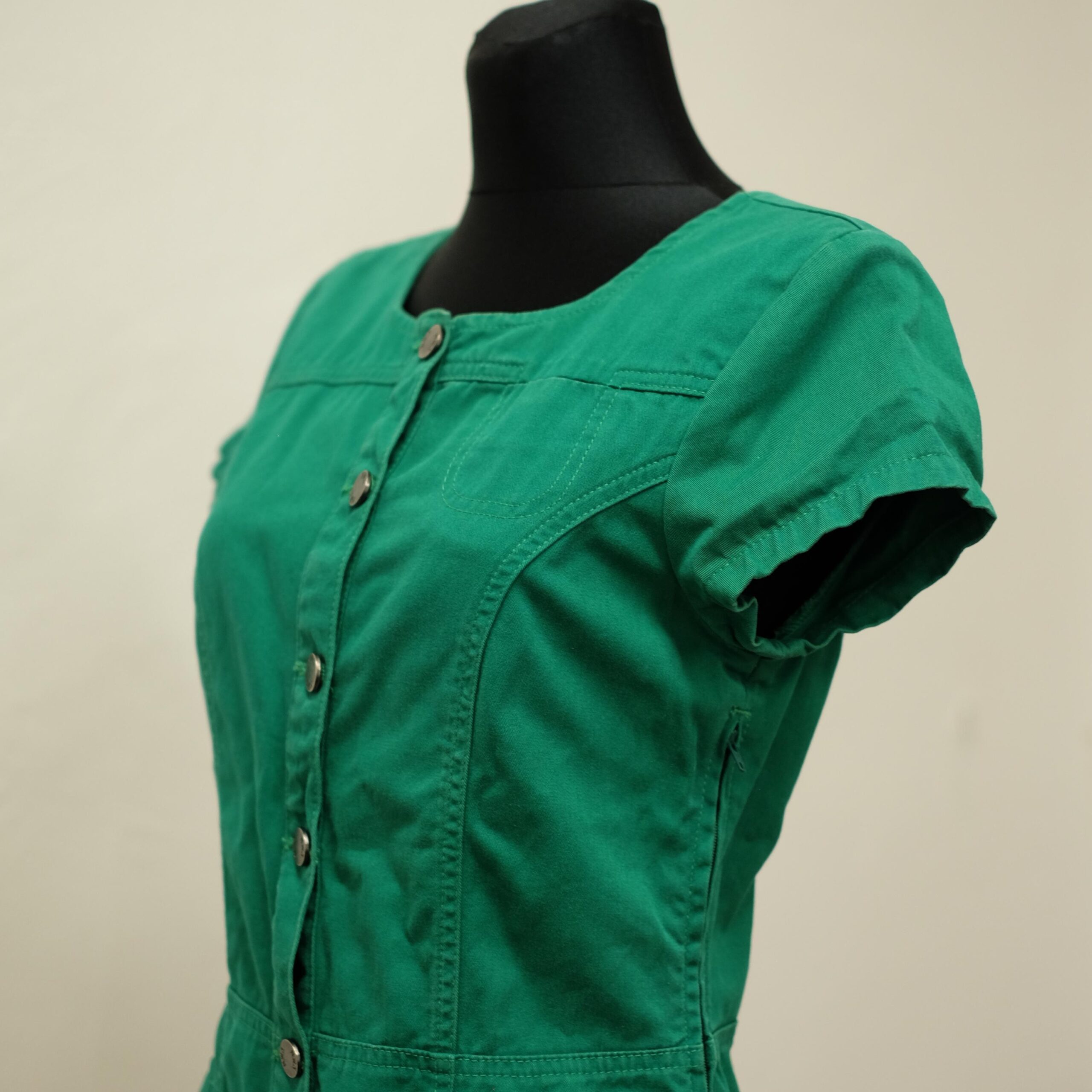 Vintage Green Denim Dress size S - Image 10