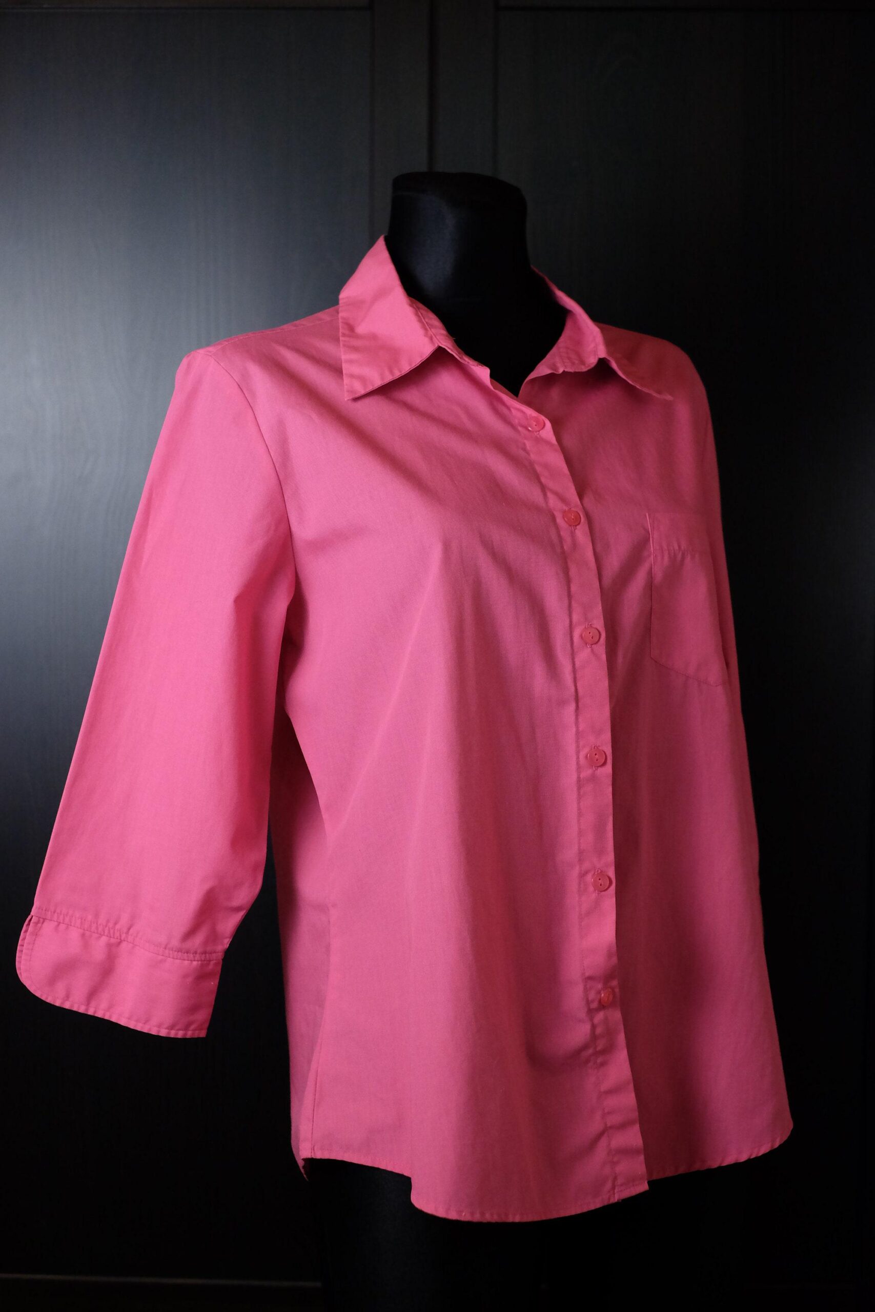 90s Vintage Barbiecore Pink Collared Button Up Blouse - Image 3