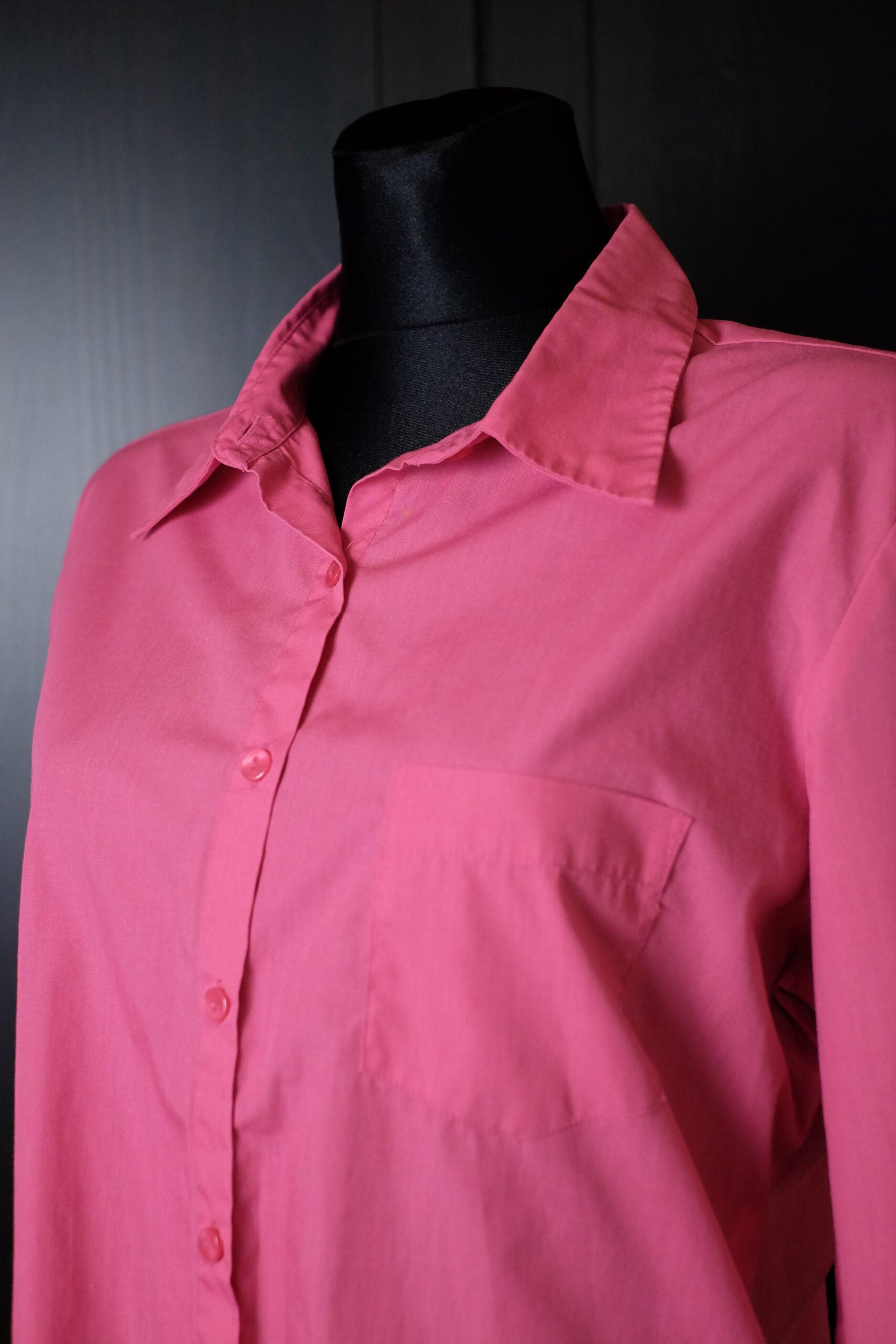 90s Vintage Barbiecore Pink Collared Button Up Blouse - Image 4