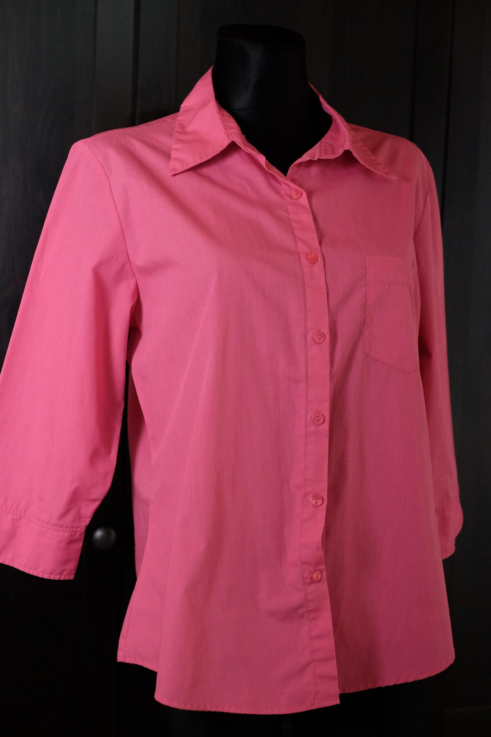 90s Vintage Barbiecore Pink Collared Button Up Blouse - Image 5