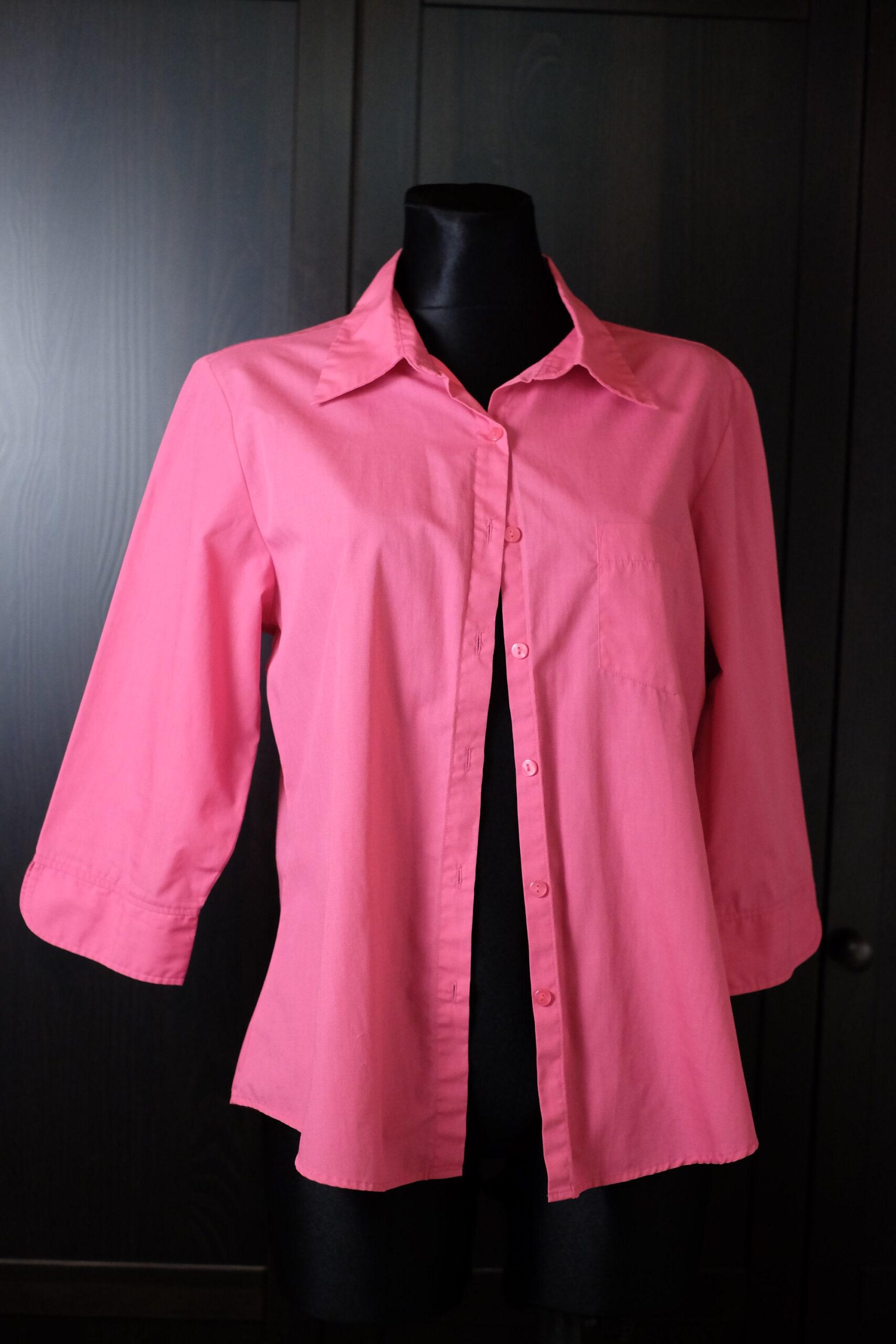 90s Vintage Barbiecore Pink Collared Button Up Blouse - Image 6