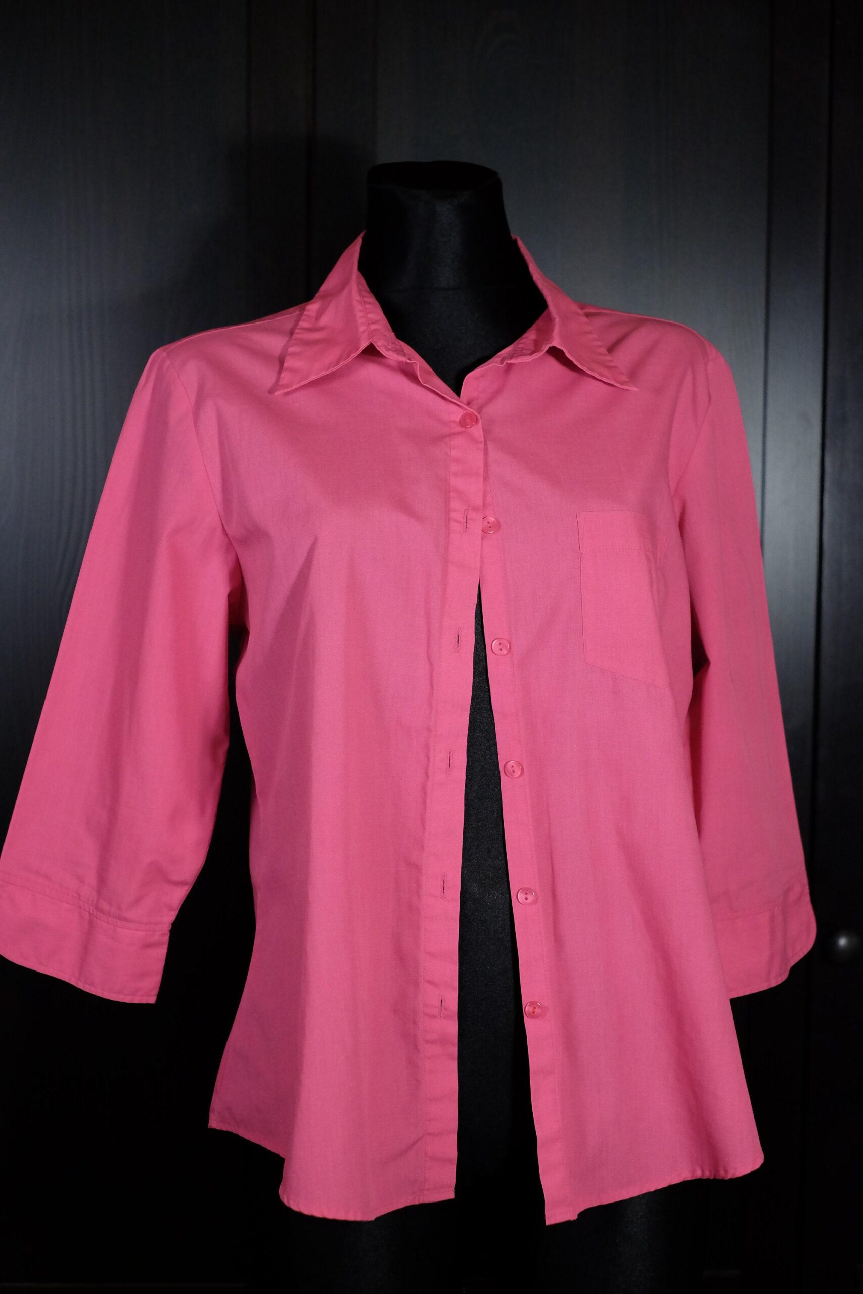90s Vintage Barbiecore Pink Collared Button Up Blouse - Image 7