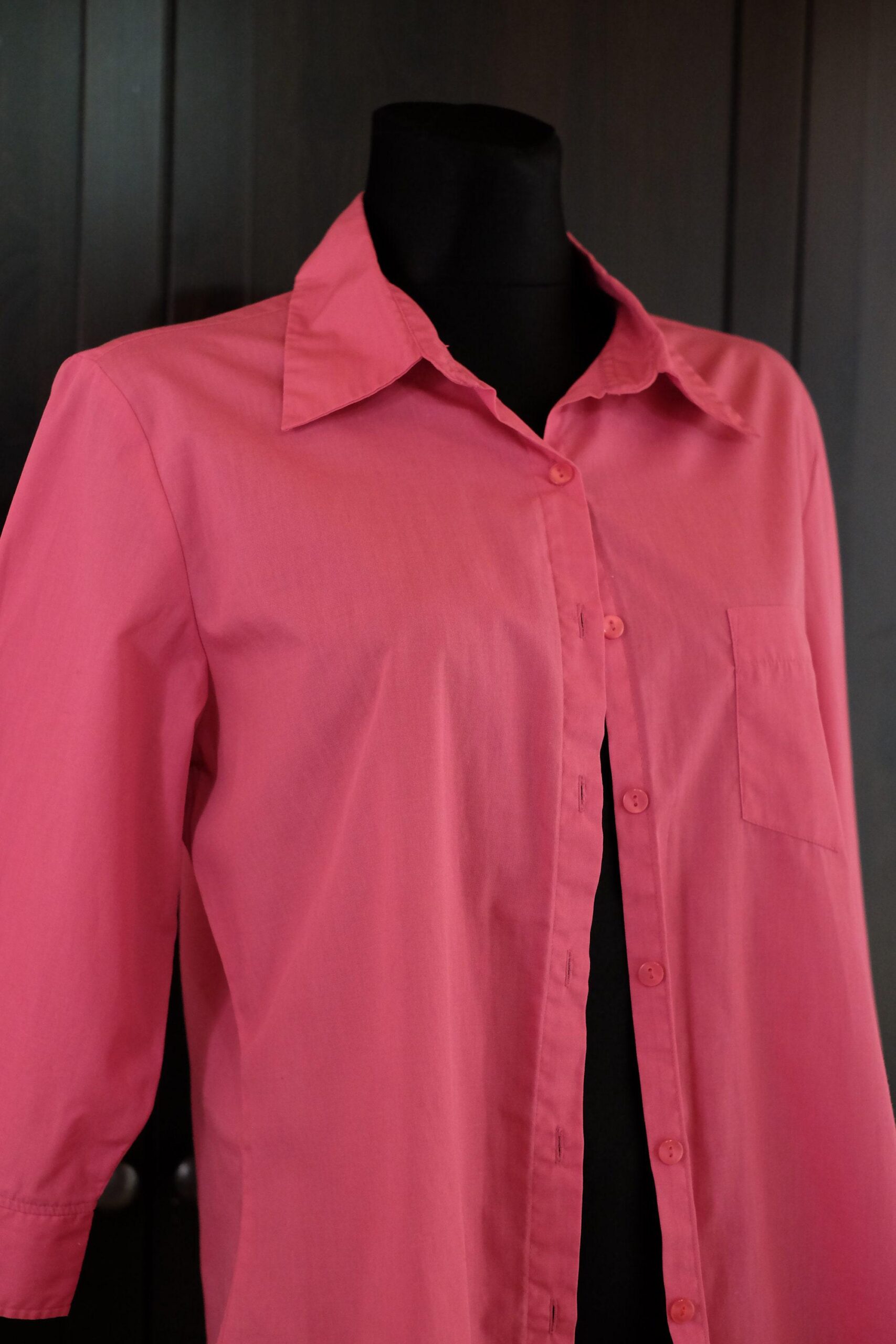 90s Vintage Barbiecore Pink Collared Button Up Blouse - Image 10
