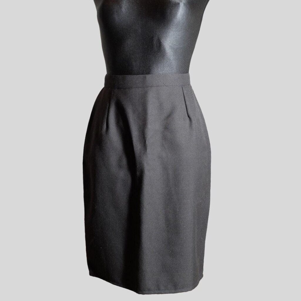 Vintage Black High Waisted Pencil Skirt