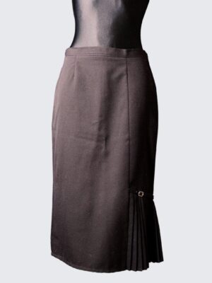 Vintage Black Winter Pencil Overlap Motive Skirt