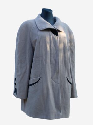 Vintage Elegant Coat in Taupe Brown and Black Colorblock