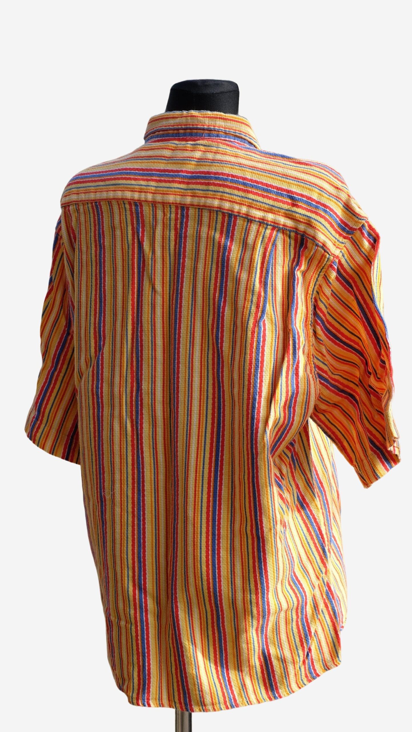 Vintage 90s Striped Candy Colours Shirt XXL Unisex - Image 3