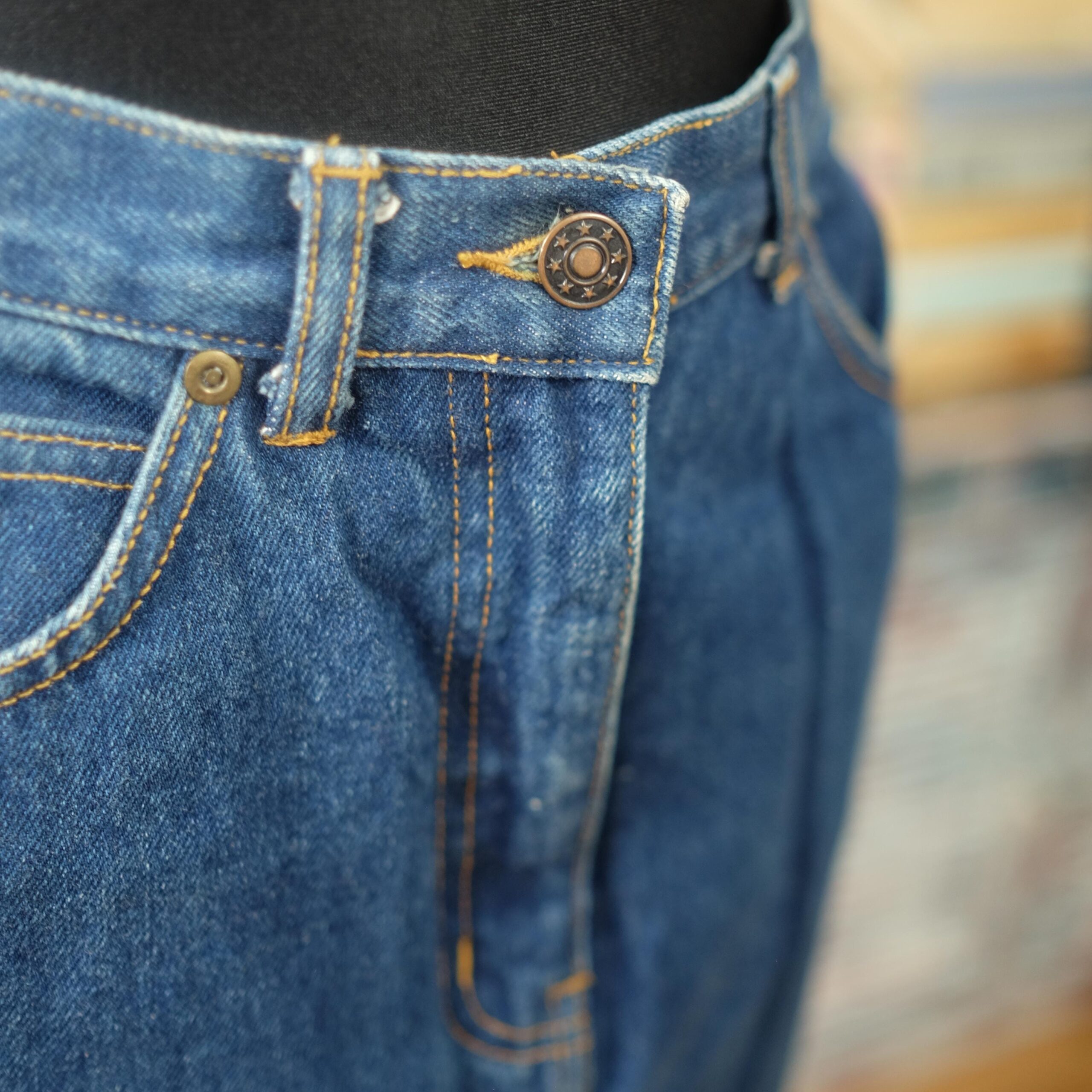 Blue 90s Vintage Jeans Mini Skirt S - Image 9