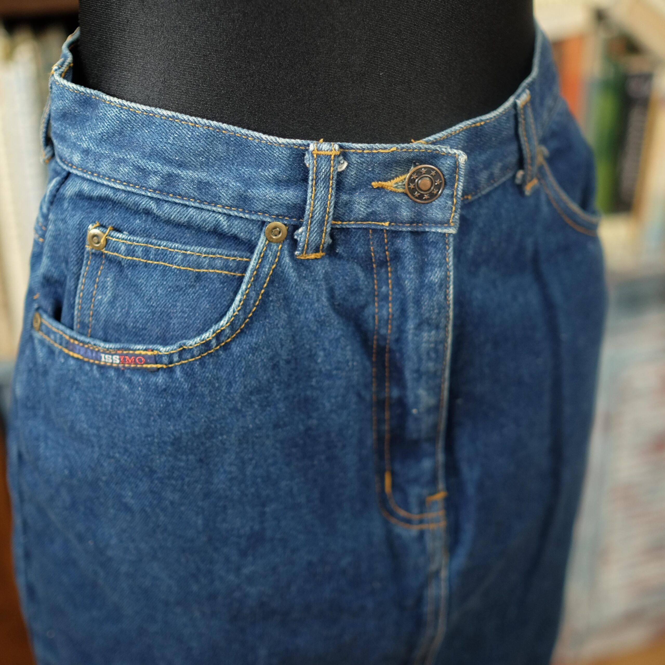 Blue 90s Vintage Jeans Mini Skirt S - Image 10