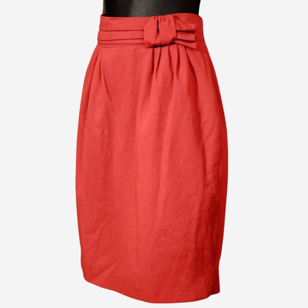 Vintage Red Pencil Claret Skirt | Office Skirt