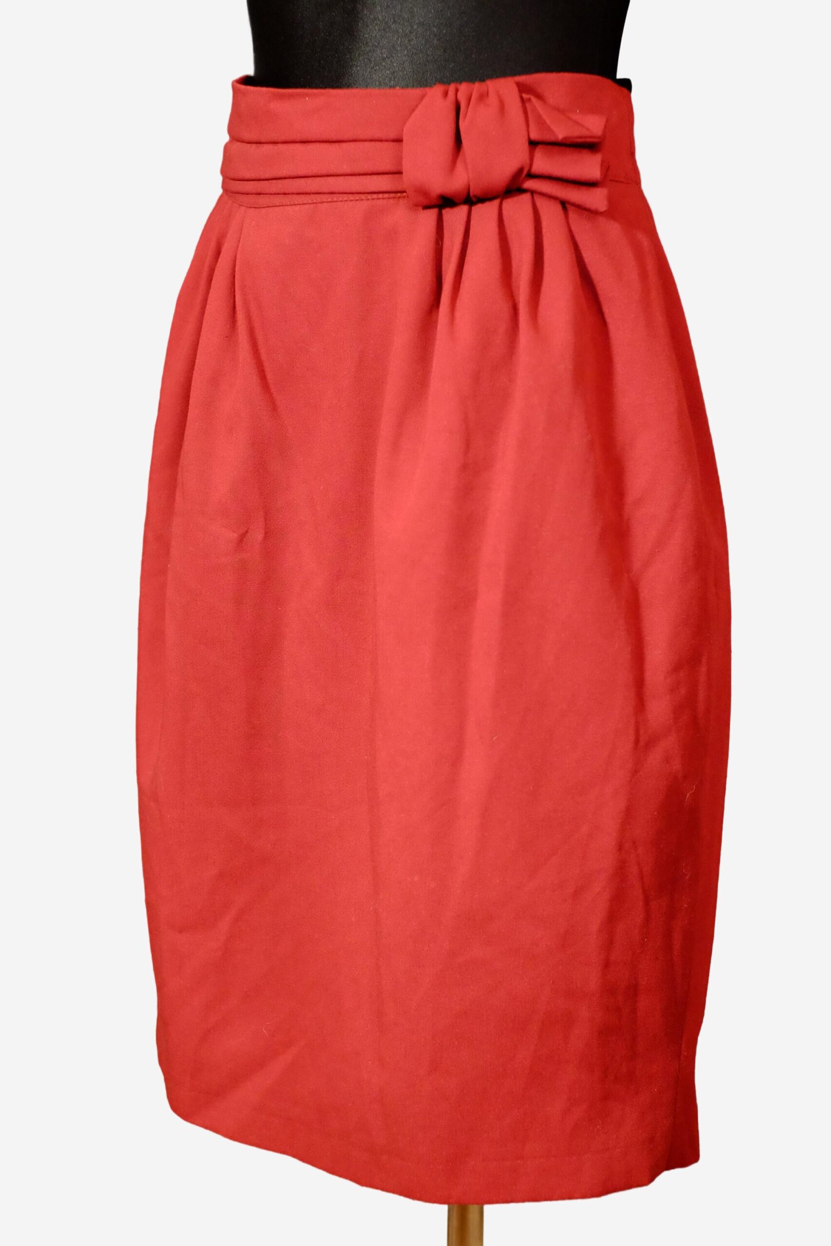 Vintage Red Pencil Claret Skirt | Office Skirt - Image 2